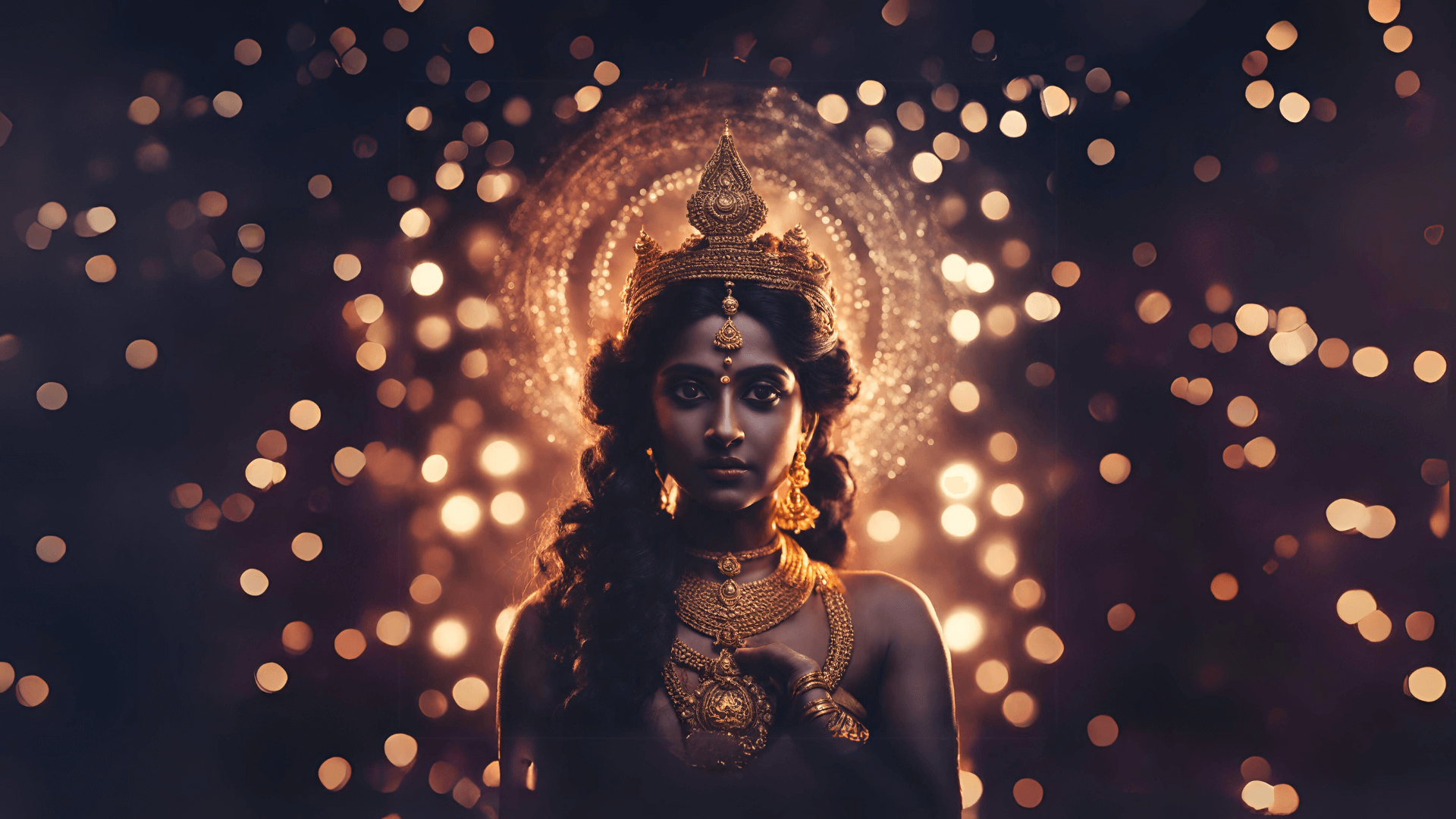 deesse et feminin sacre divinite hindoue sur fond bokeh