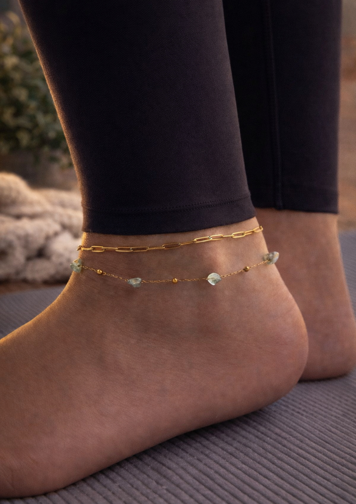 Chaîne de Cheville Double Apatite – Marche de l’Âme