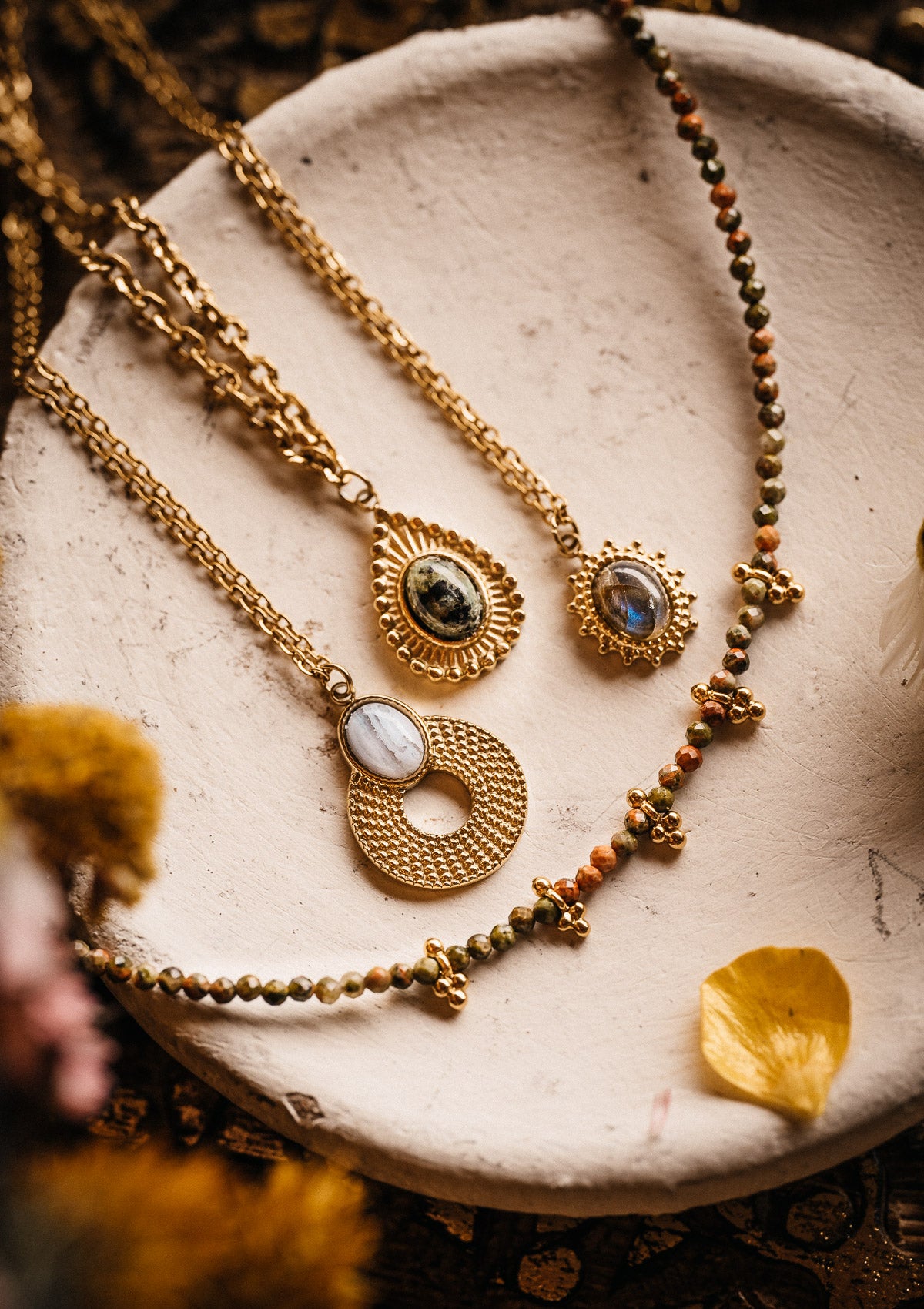 Collier Labradorite - Éclat Solaire