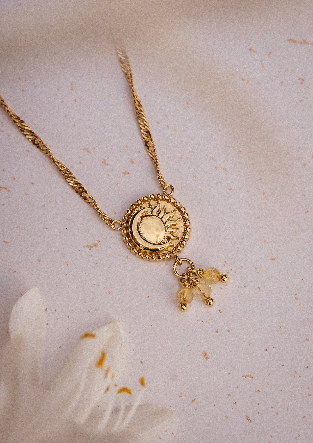 Collier Citrine - Harmonie Solaire et Lunaire