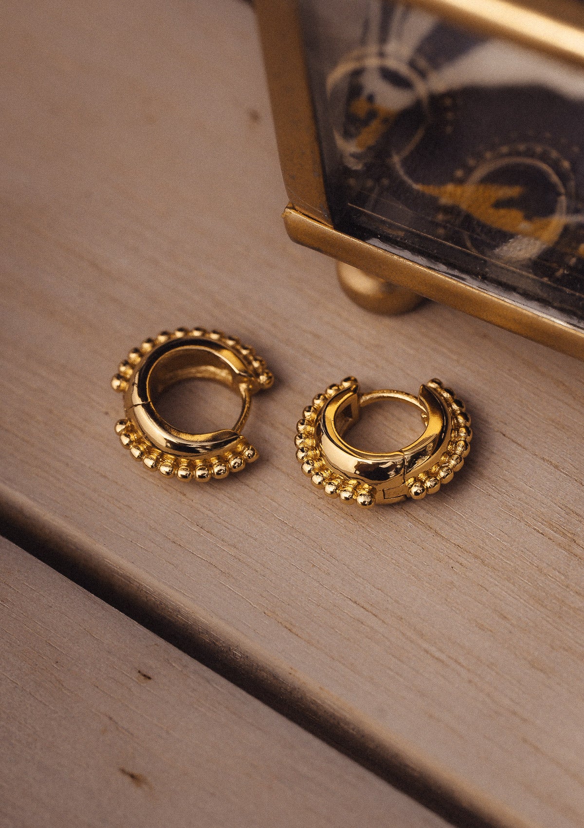 Boucles d'oreilles Créoles - Billes Indiennes