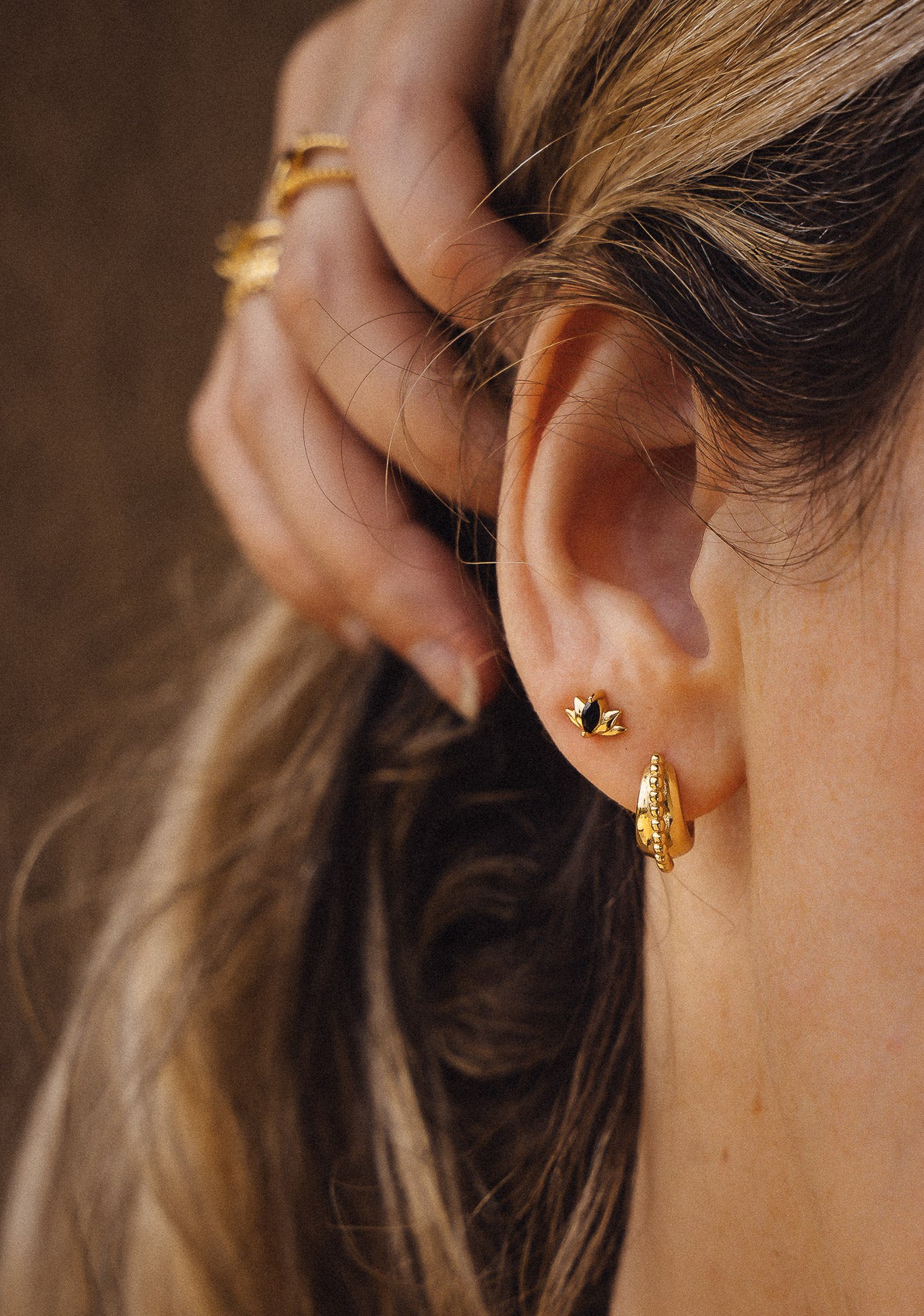 Boucles d'oreilles Créoles - Billes Indiennes