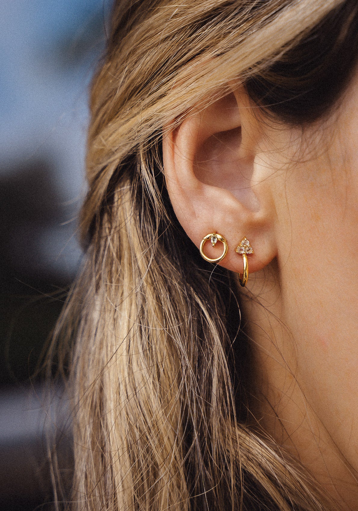 Boucles d'oreilles Pierre de Lune - Trio Lumineux