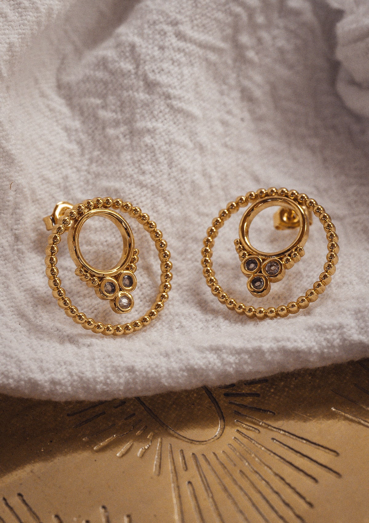 Boucles d’Oreilles Labradorite - Cercle Sacré