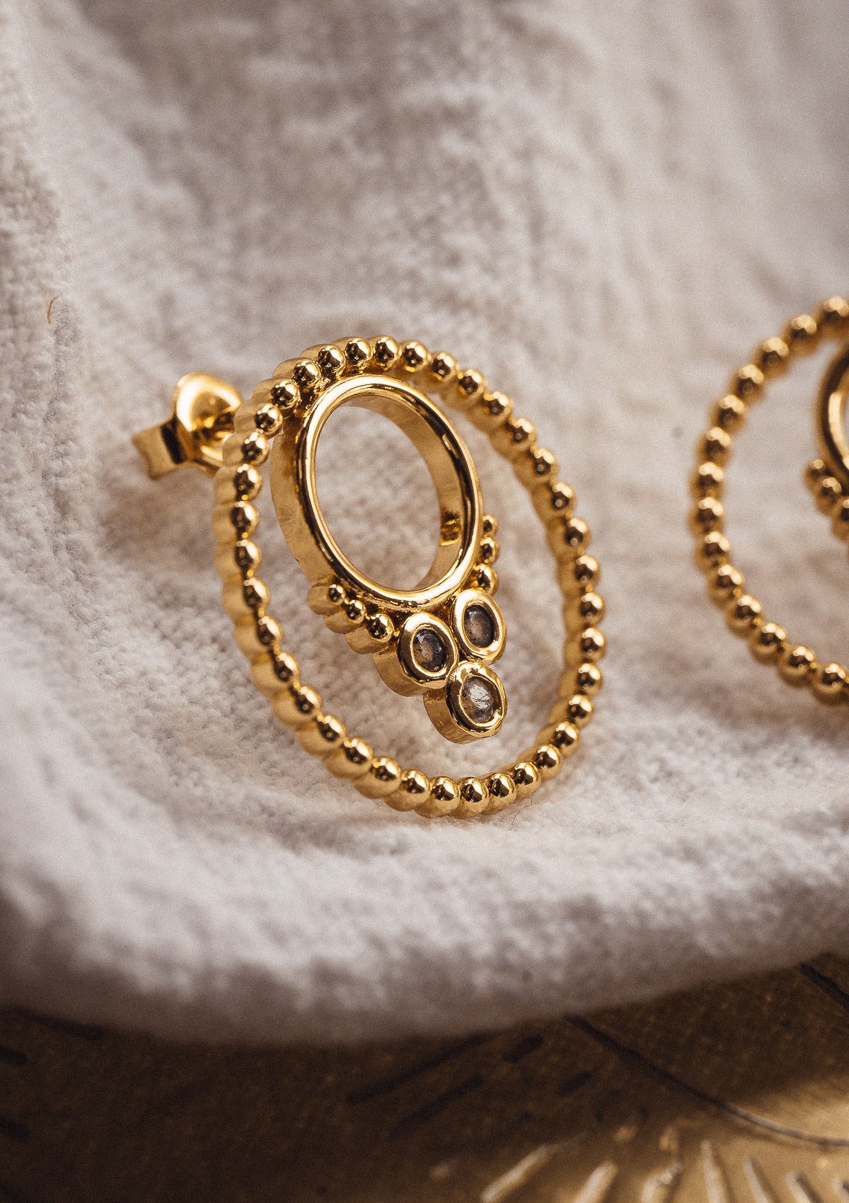 Boucles d’Oreilles Labradorite - Cercle Sacré