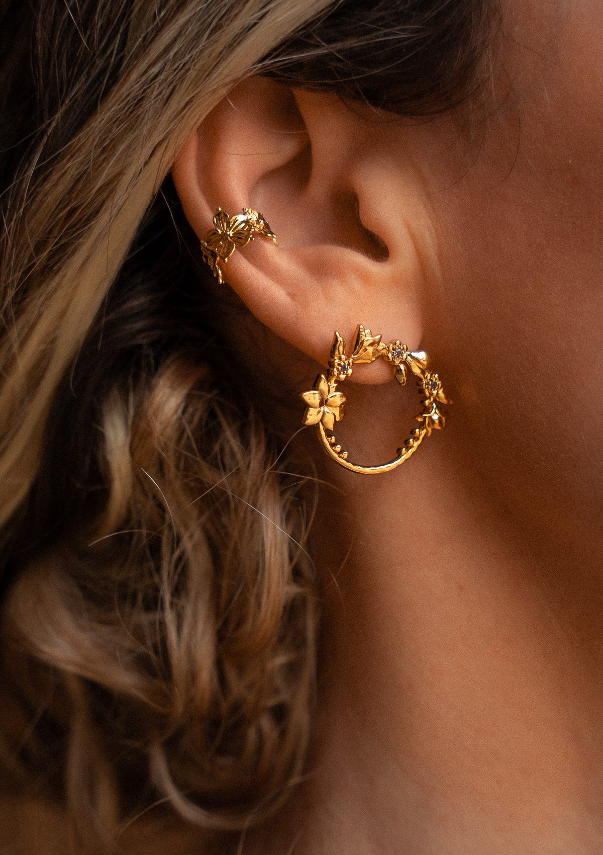 Boucles d’Oreilles Améthyste - Couronne Florale