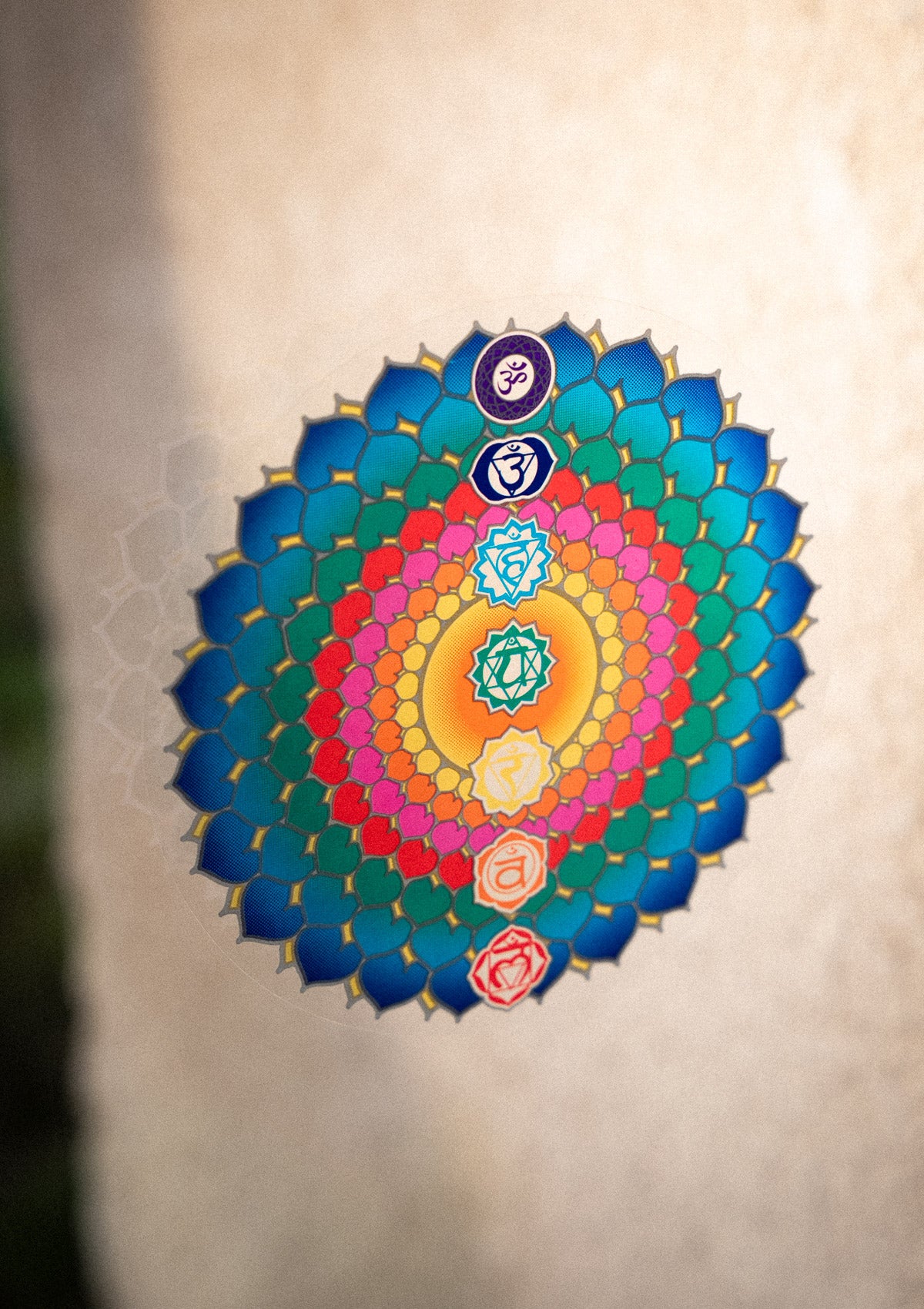 Autocollant coloré et translucide chakra