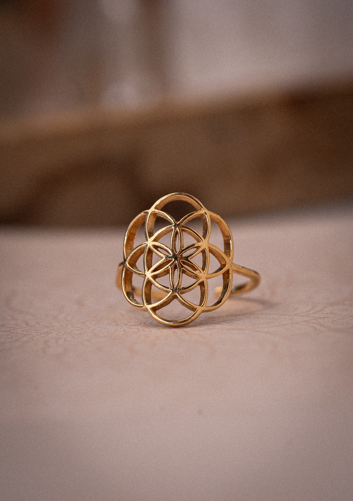 Bague en base argent recyclé et recyclable
Finition : plaqué or
Symbole fleur de vie