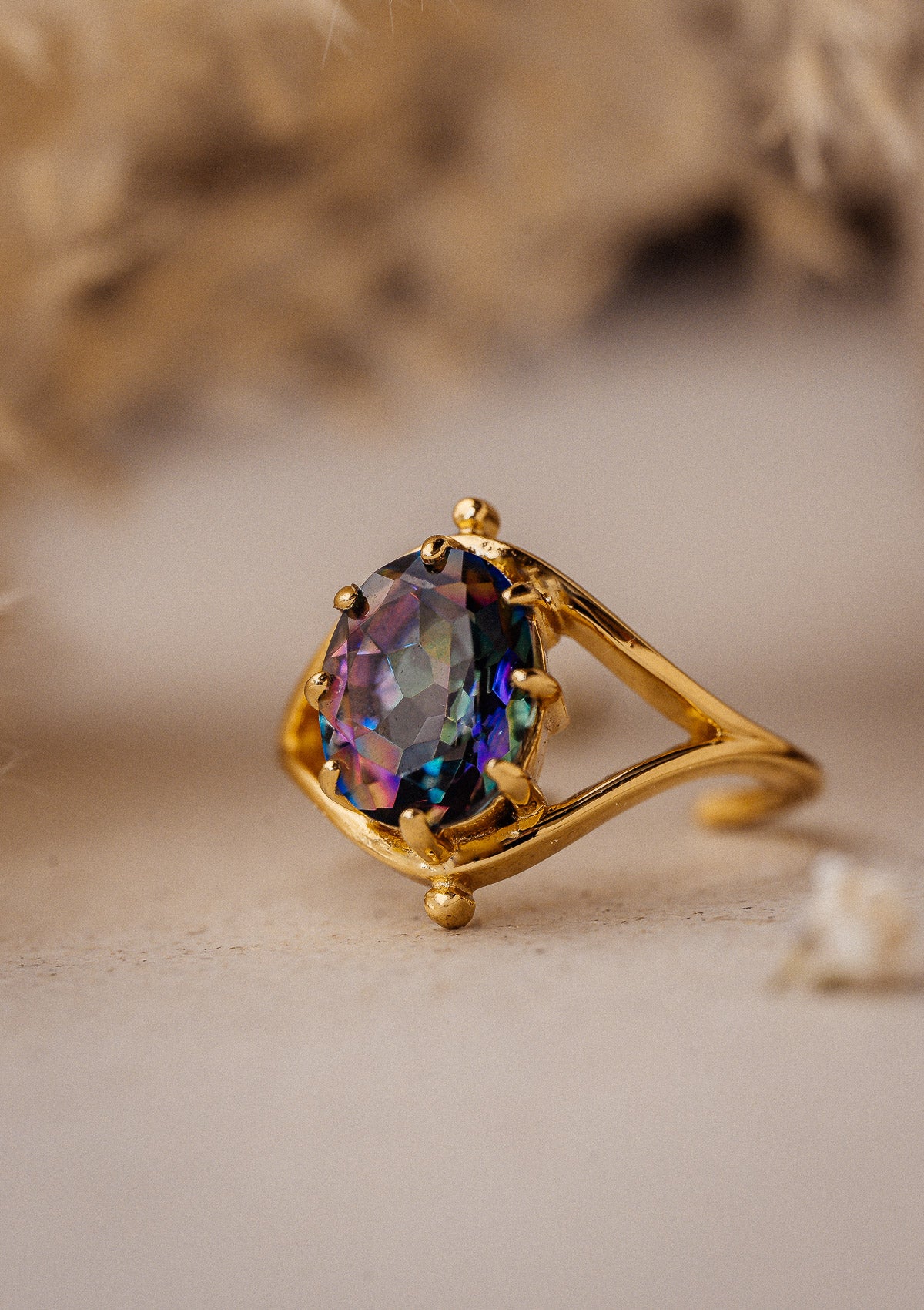 Bague Topaze Aura - Clairvoyance Sauvage