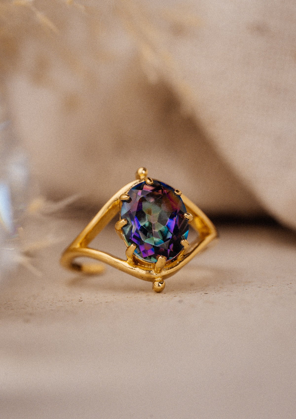 Bague Topaze Aura - Clairvoyance Sauvage