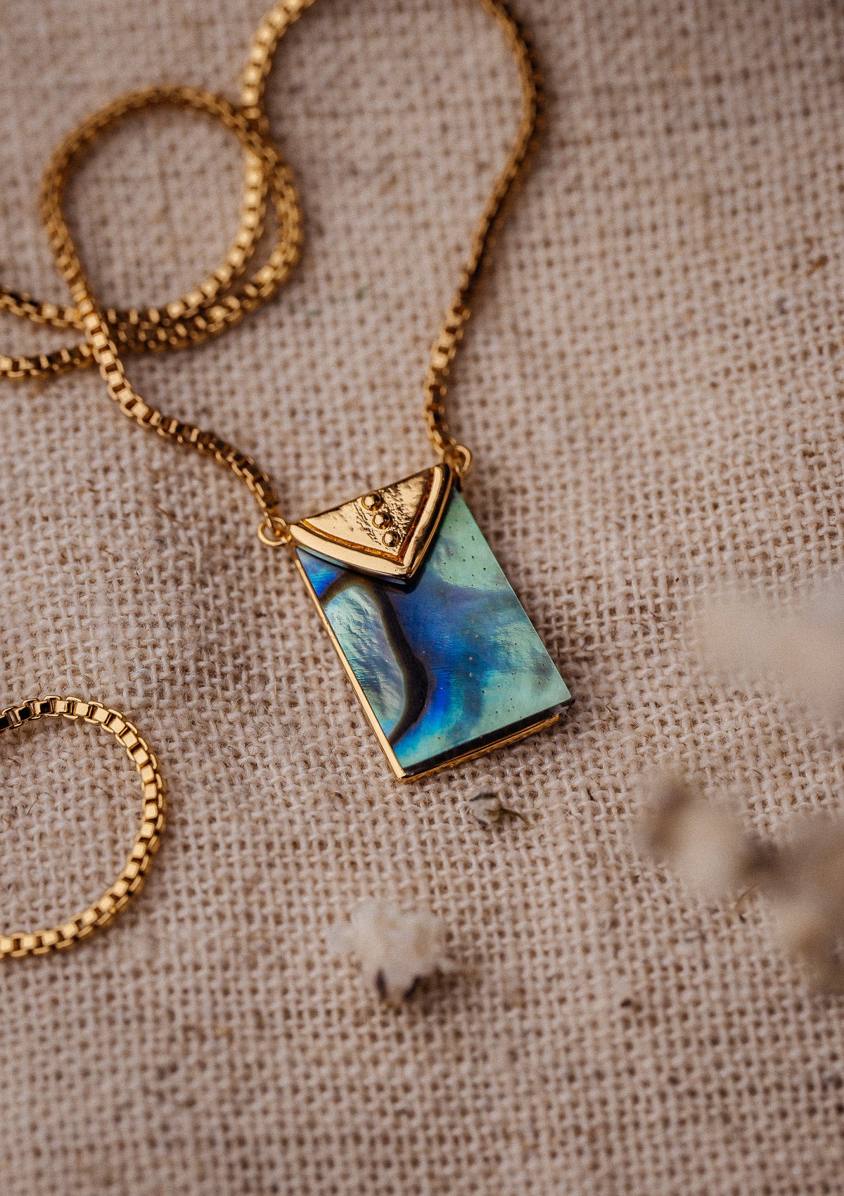 Collier long Abalone – Miroir des Abysses