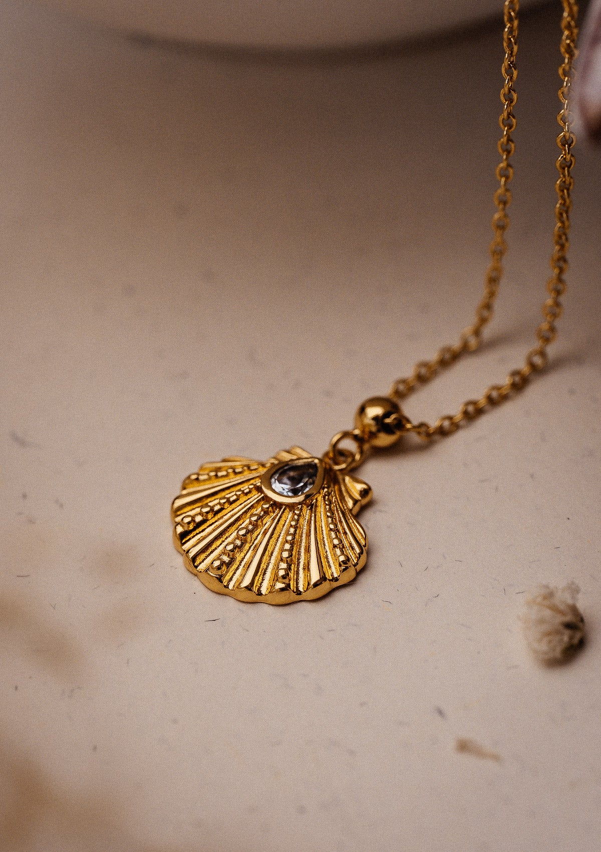 Collier Coquillage et Aigue-Marine – L’Appel Secret