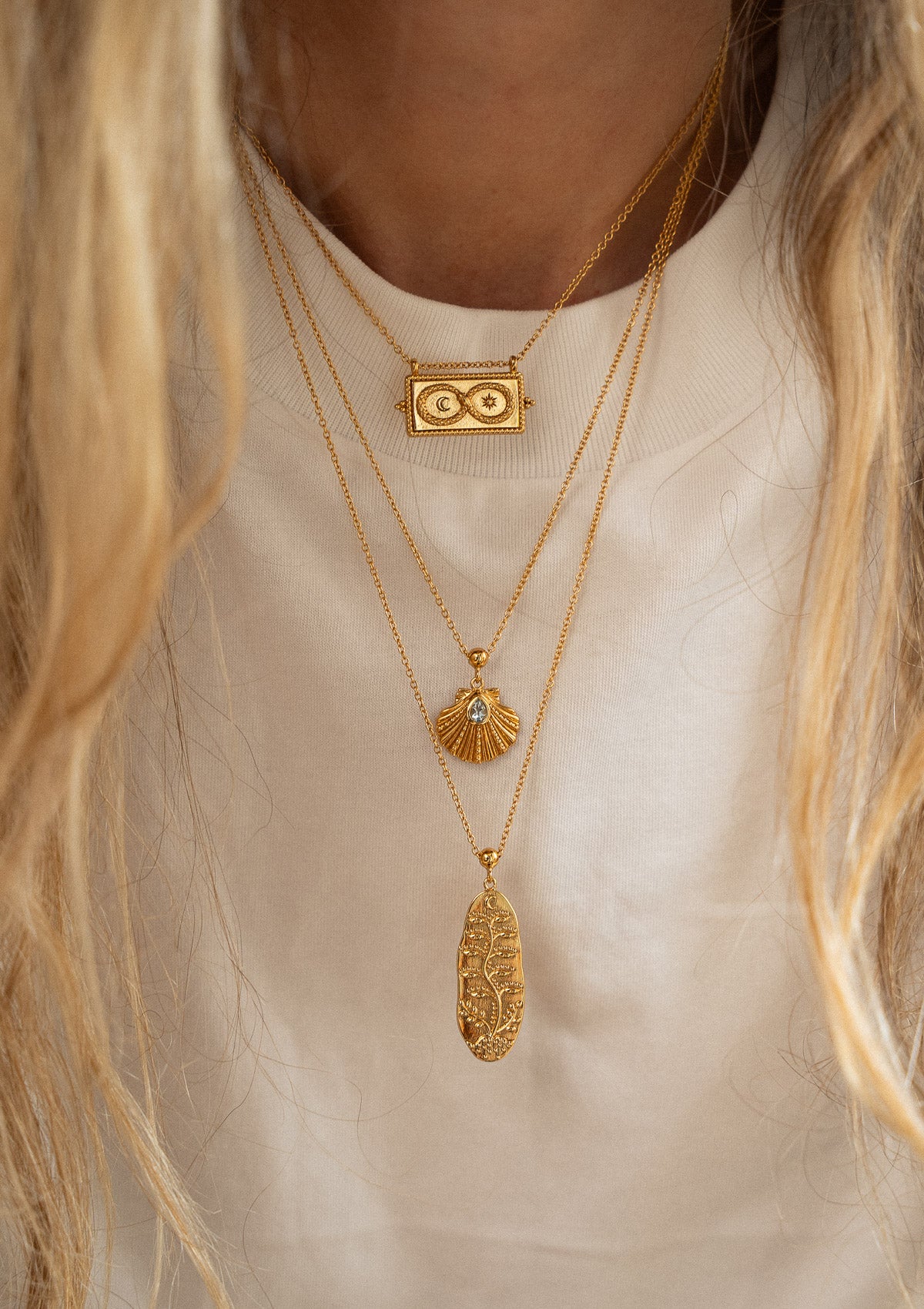 Collier Coquillage et Aigue-Marine – L’Appel Secret