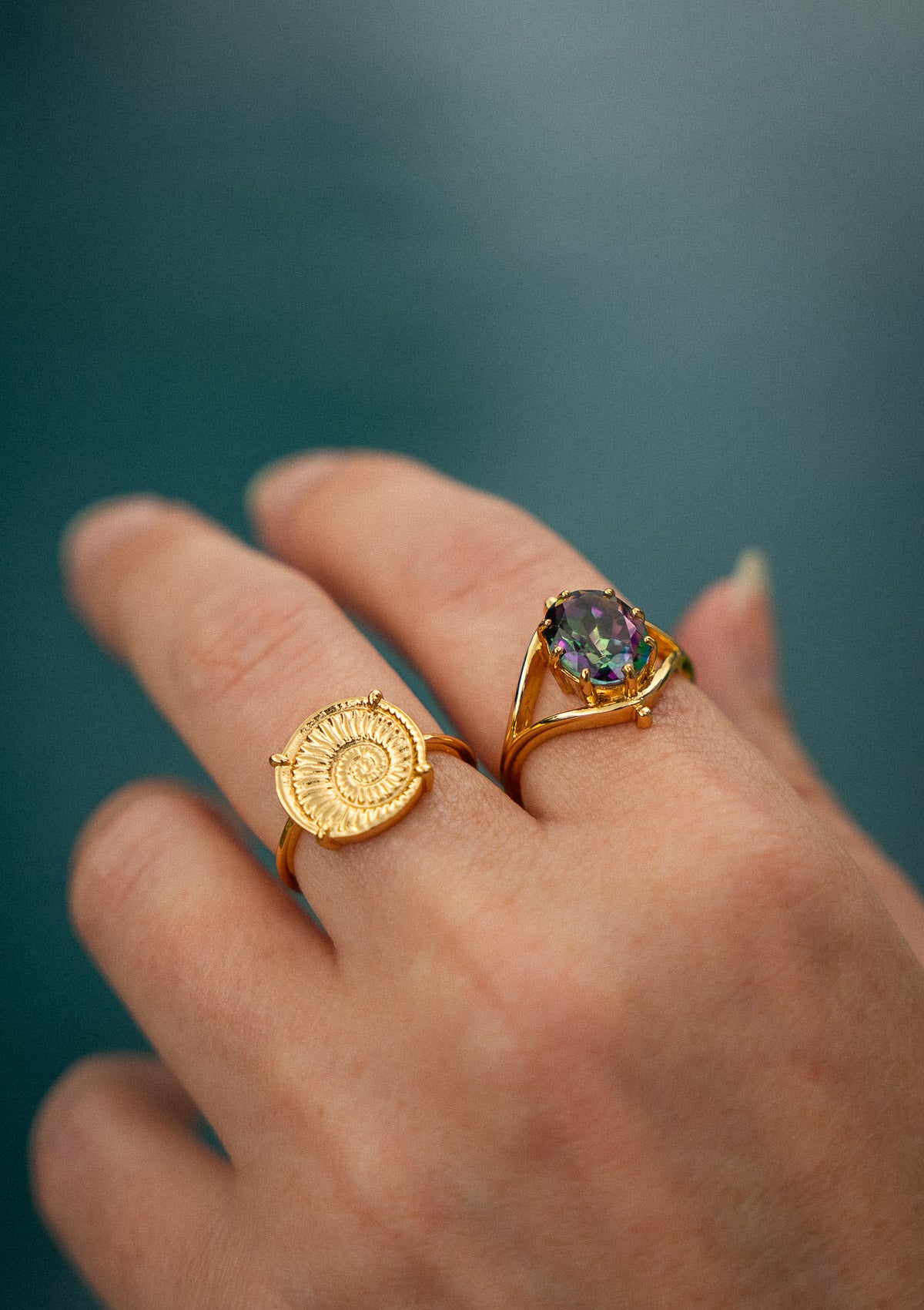 Bague Coquillage en Spirale – Danse Primordiale