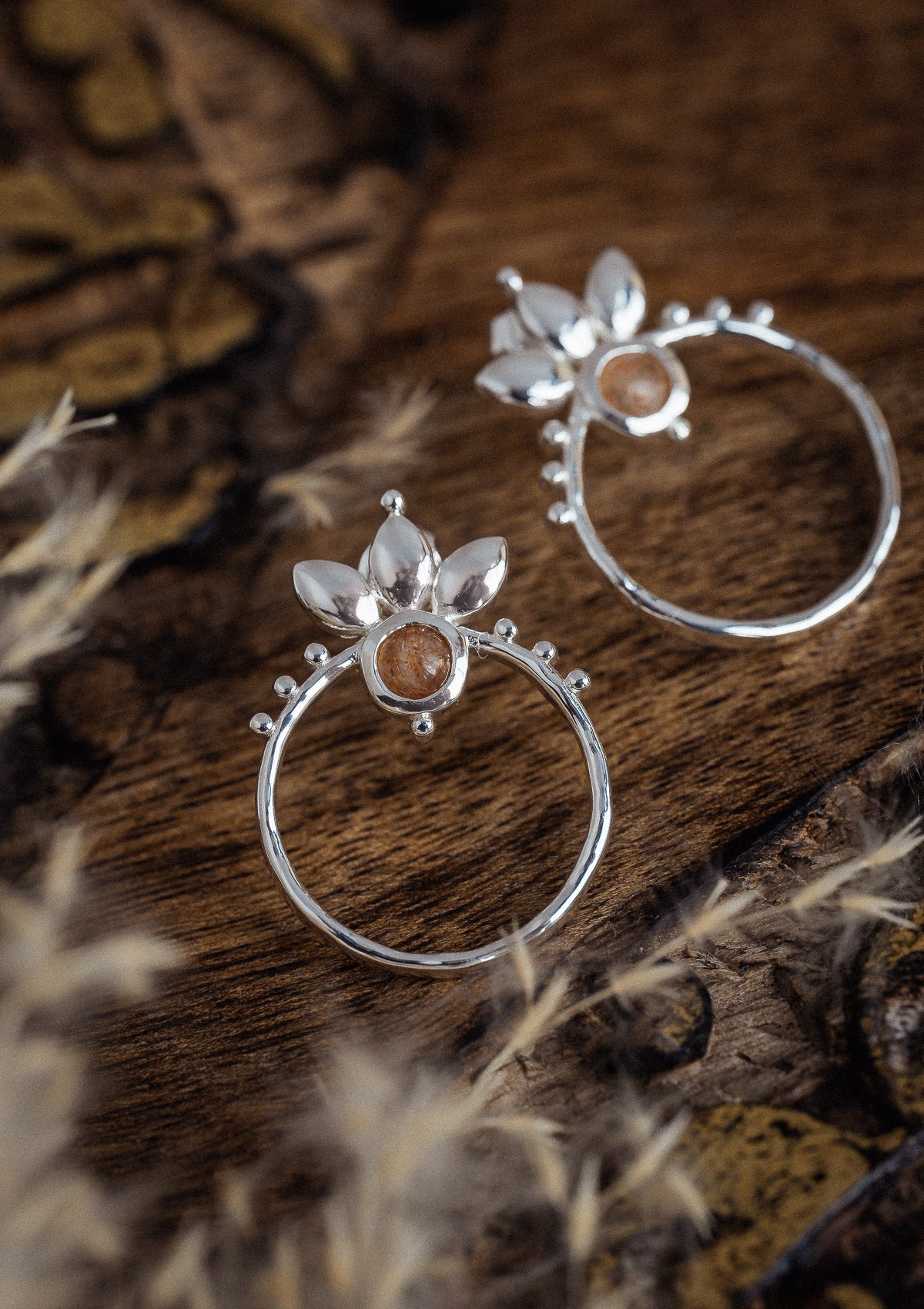 Boucles d’Oreilles Sunstone Argent - Soleil Intérieur