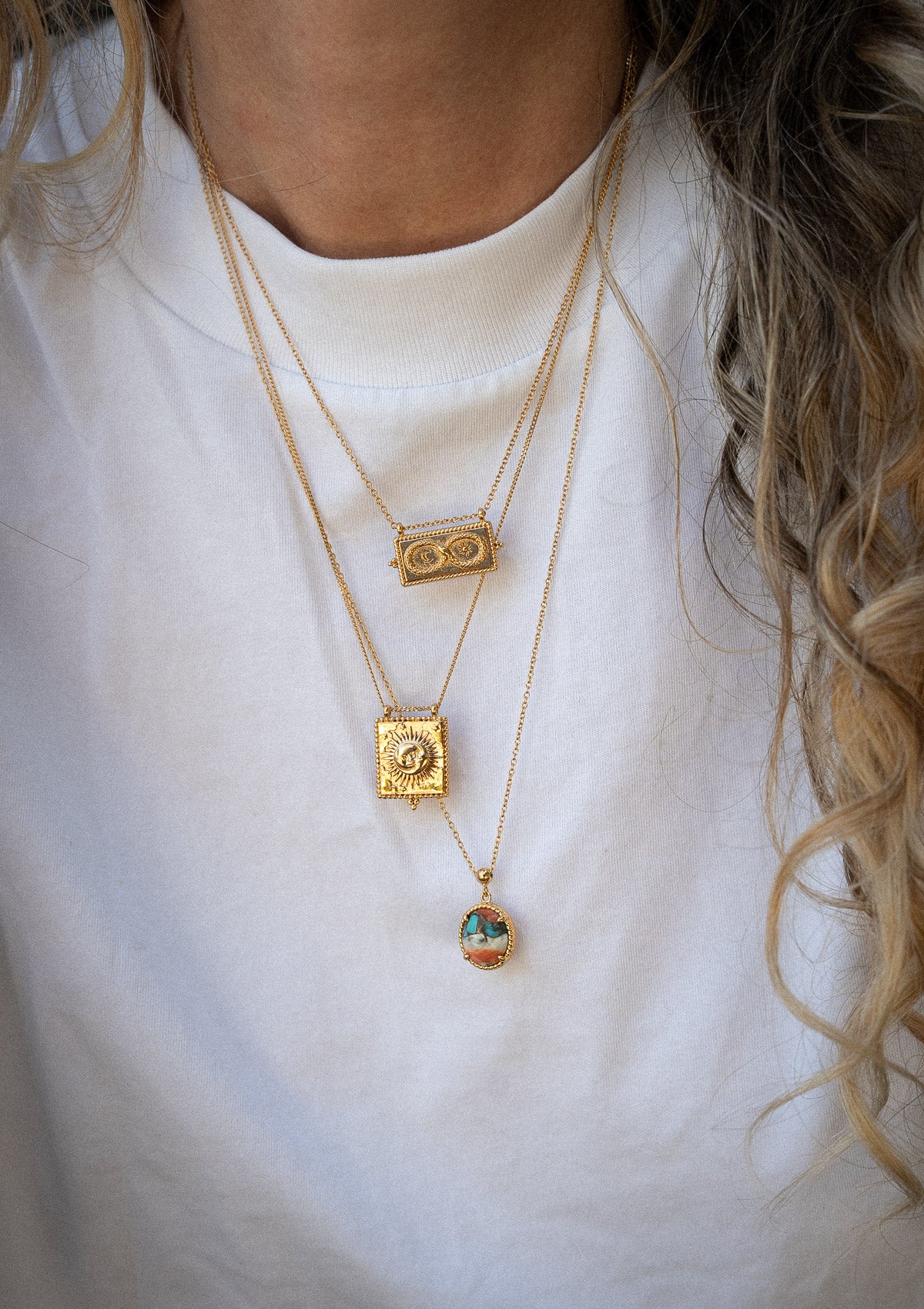 Collier Pierre Nacre Cuivre Turquoise - Puissante et Sauvage