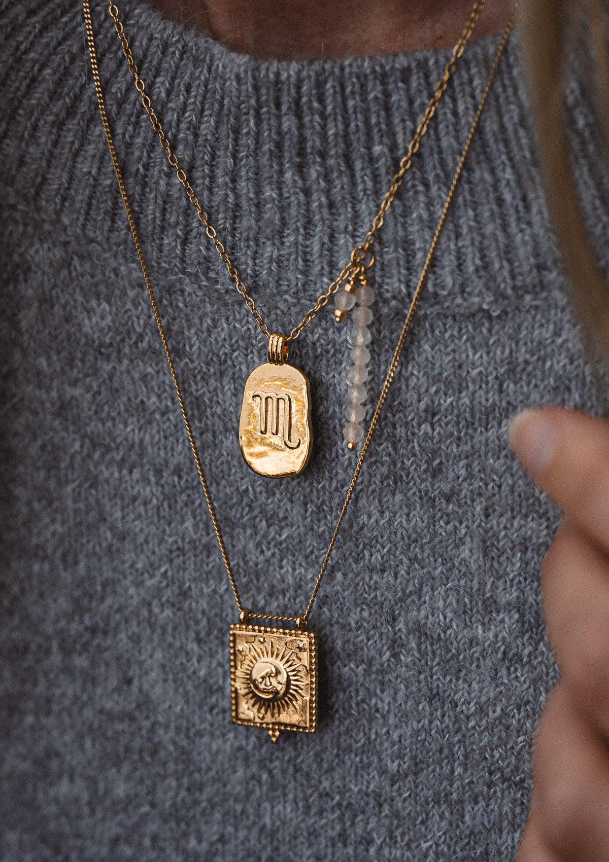 Collier Scorpion et Quartz Rose - Astro