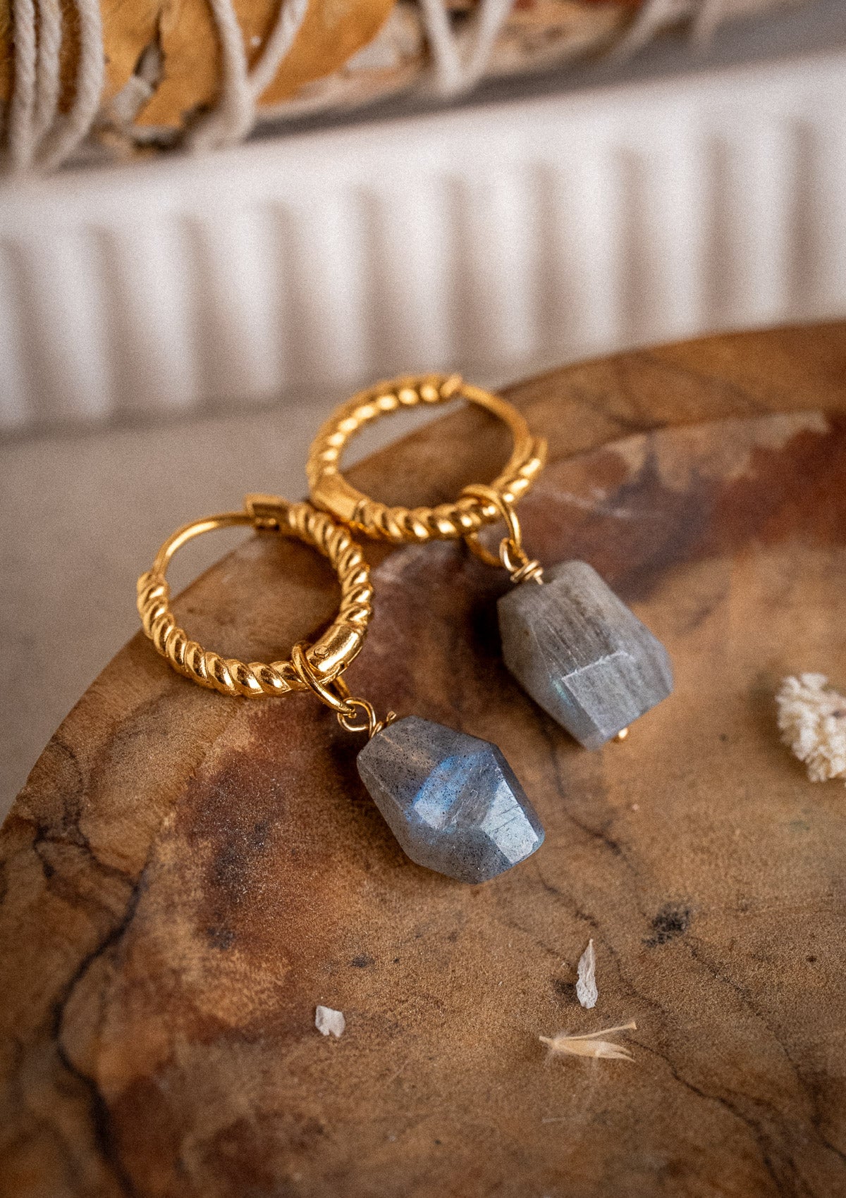 Créoles Labradorite Brute - Comme Je Veux