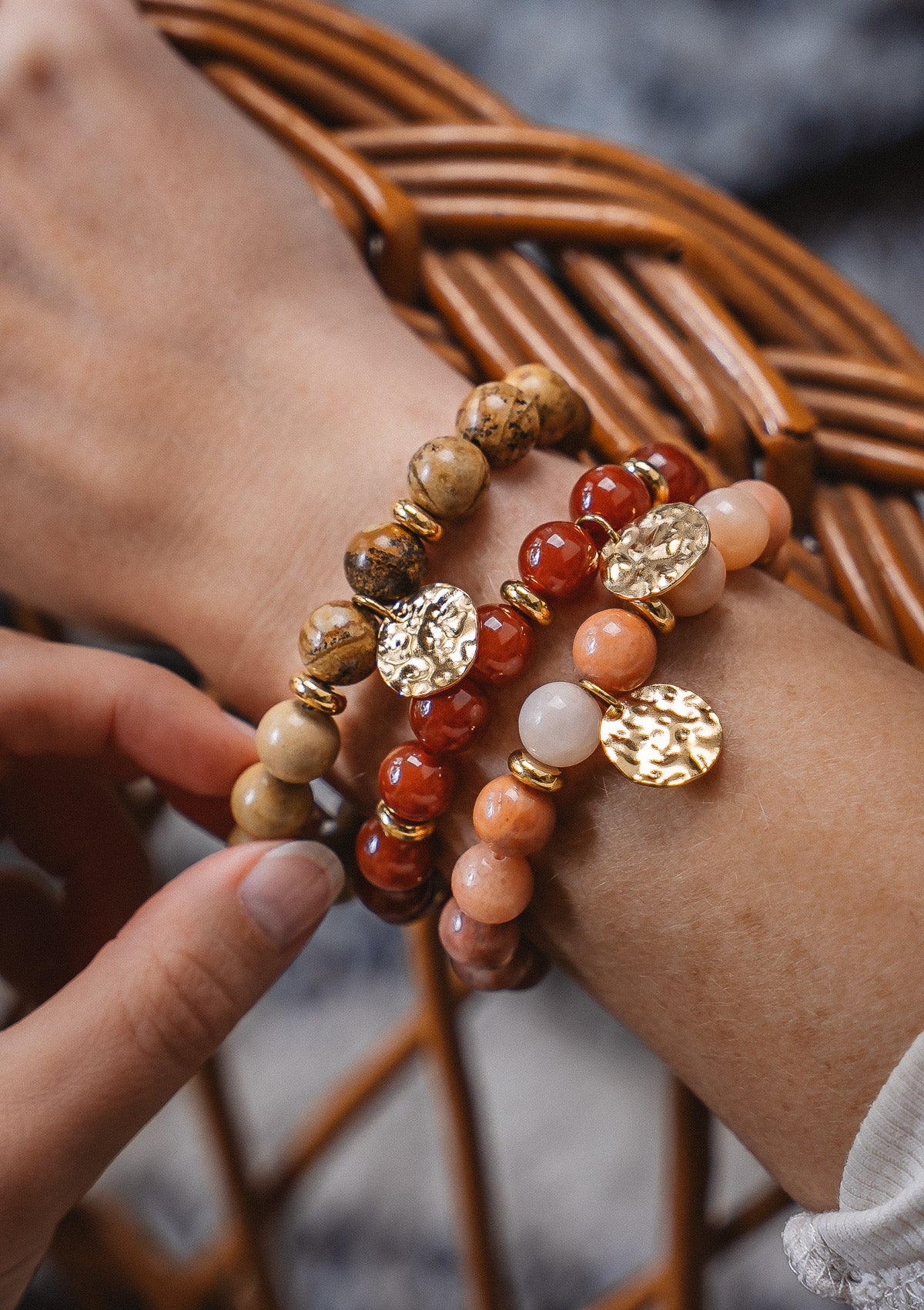 Bracelet Élastique Jaspe Paysagé – Sagesse Ancrée