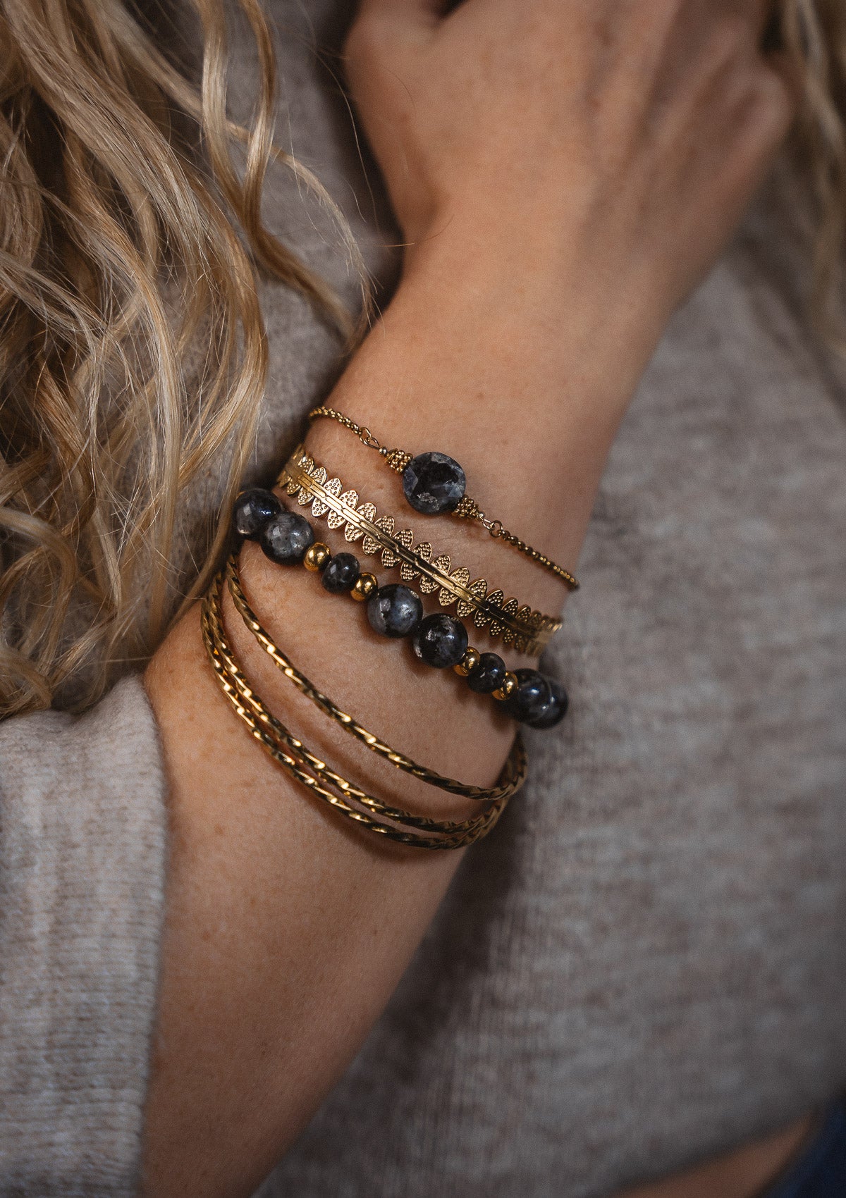 Bracelet Labradorite Foncée – Filtre Protecteur