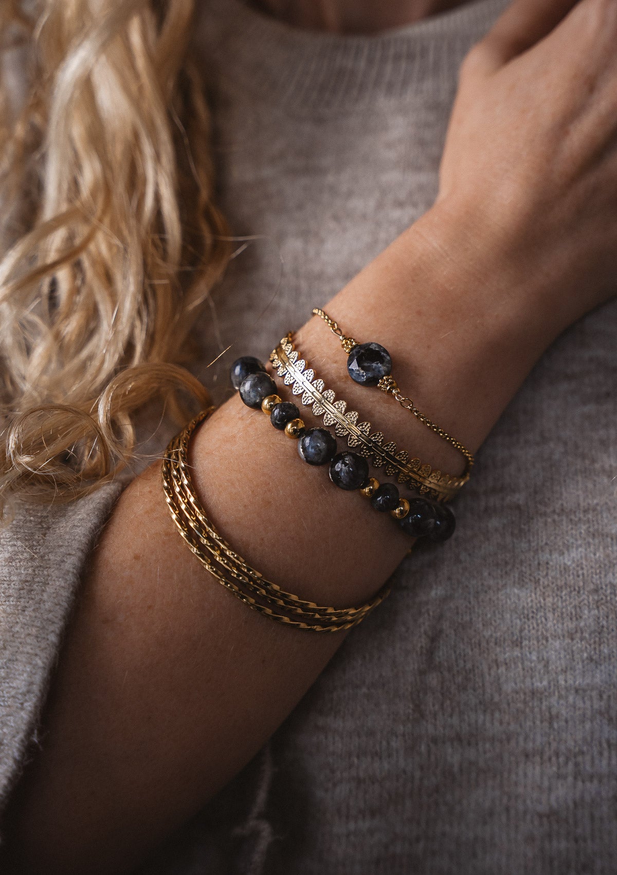 Bracelet Labradorite Foncée – Filtre Protecteur