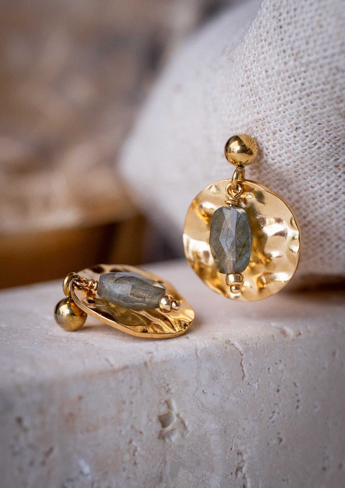 Boucles d'oreilles Labradorite - Sous le Voile