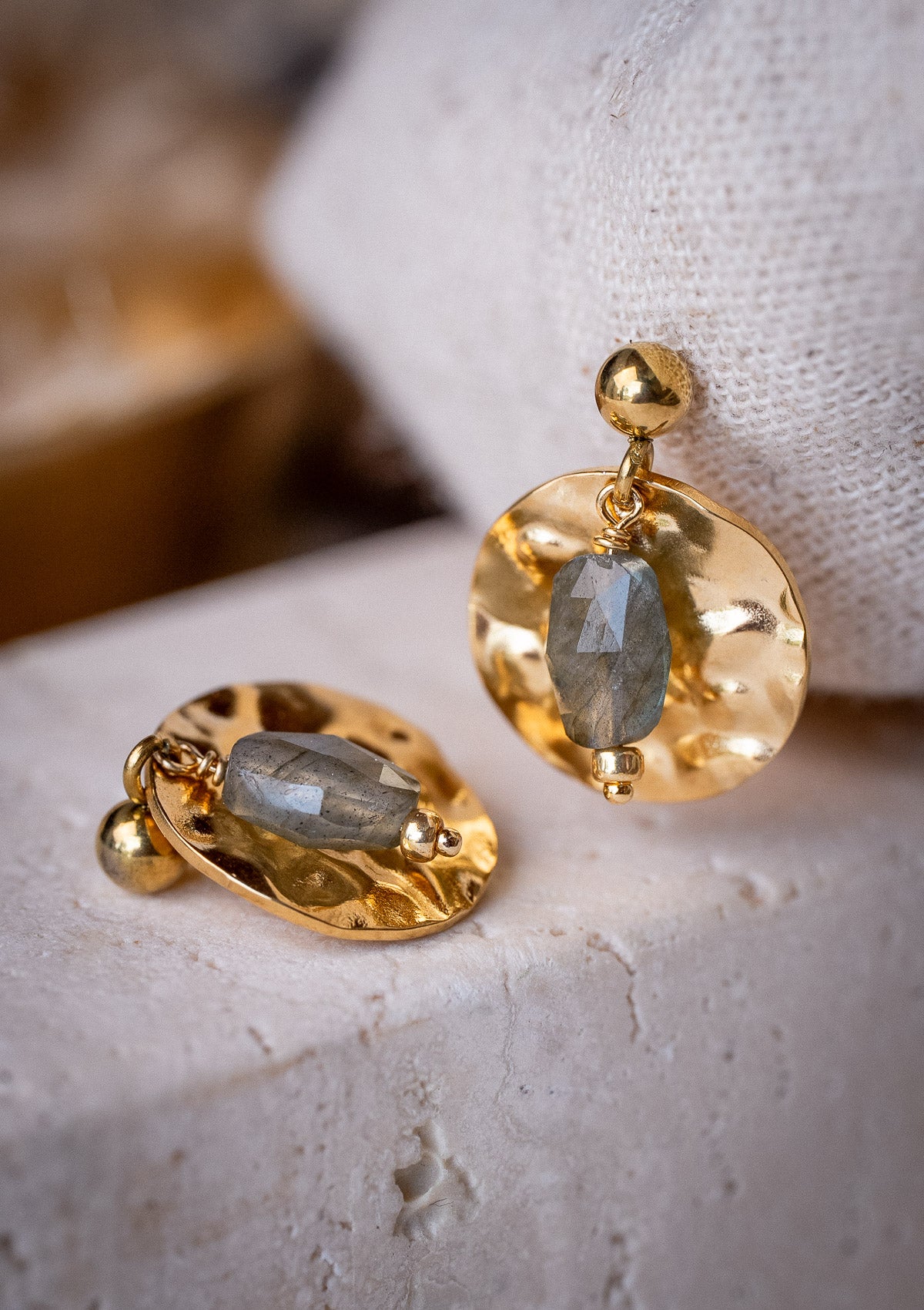 Boucles d'oreilles Labradorite - Sous le Voile