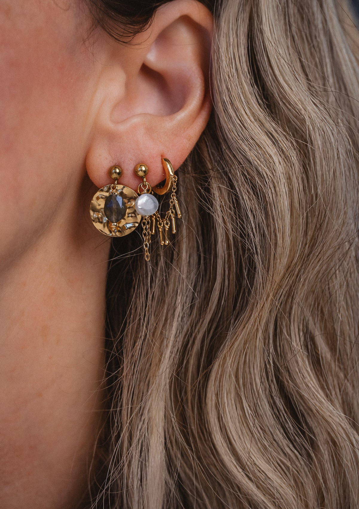 Boucles d'oreilles Labradorite - Sous le Voile
