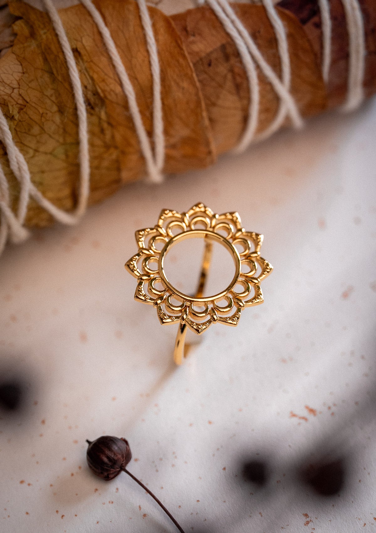 Bague Mandala – Fleur de Nuit