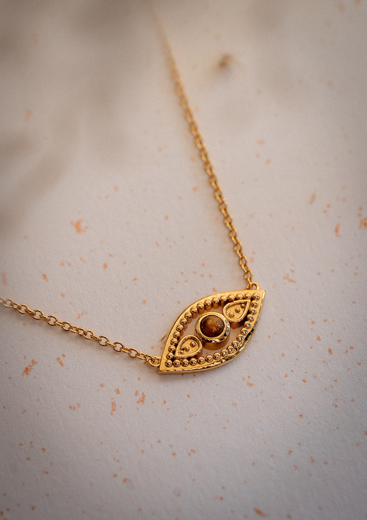 Collier Œil Protecteur – Œil de Tigre