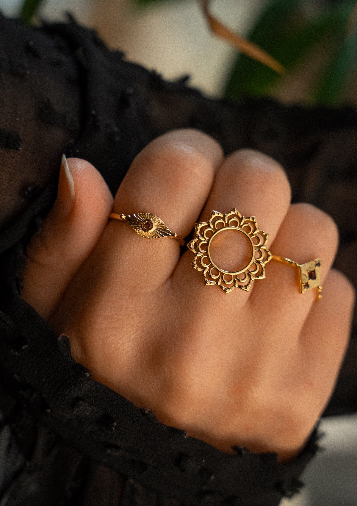 Bague Mandala – Fleur de Nuit