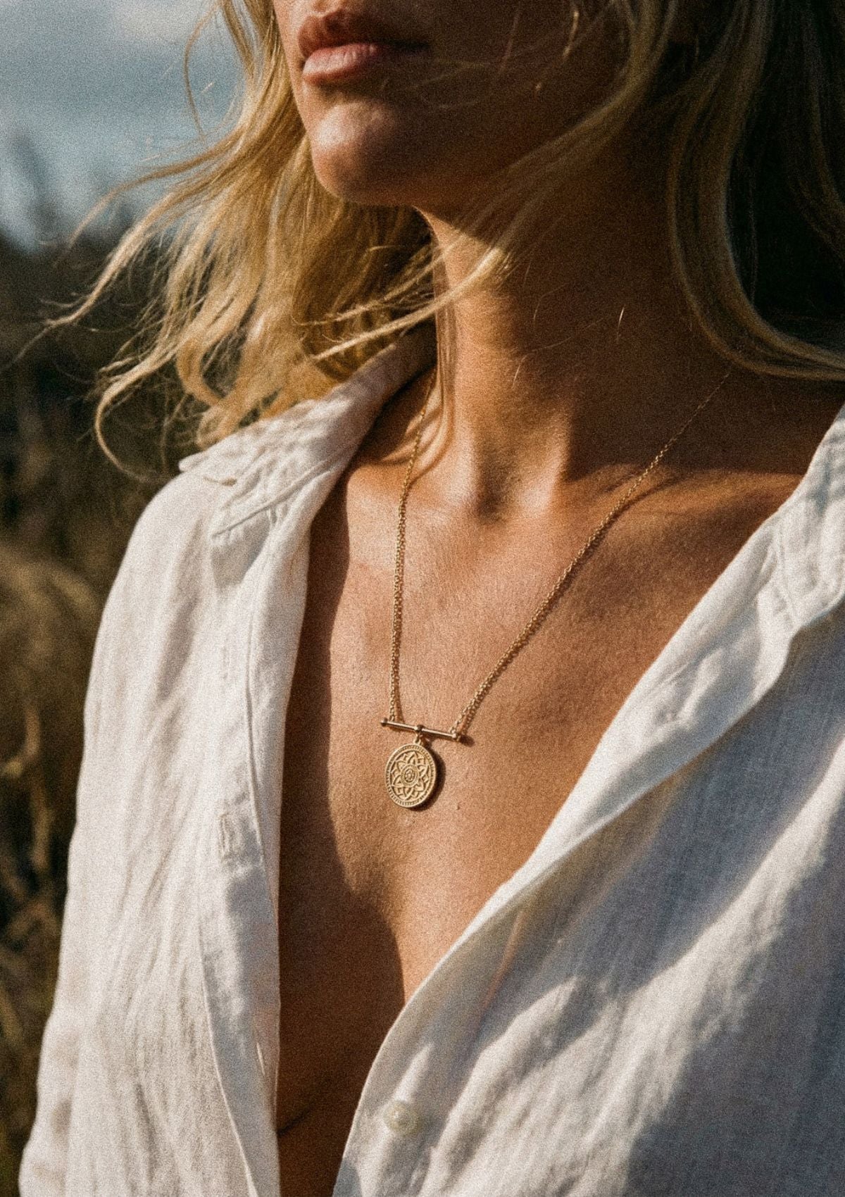 Collier Mandala Paix Intérieure porté – bijou symbolique Namaka