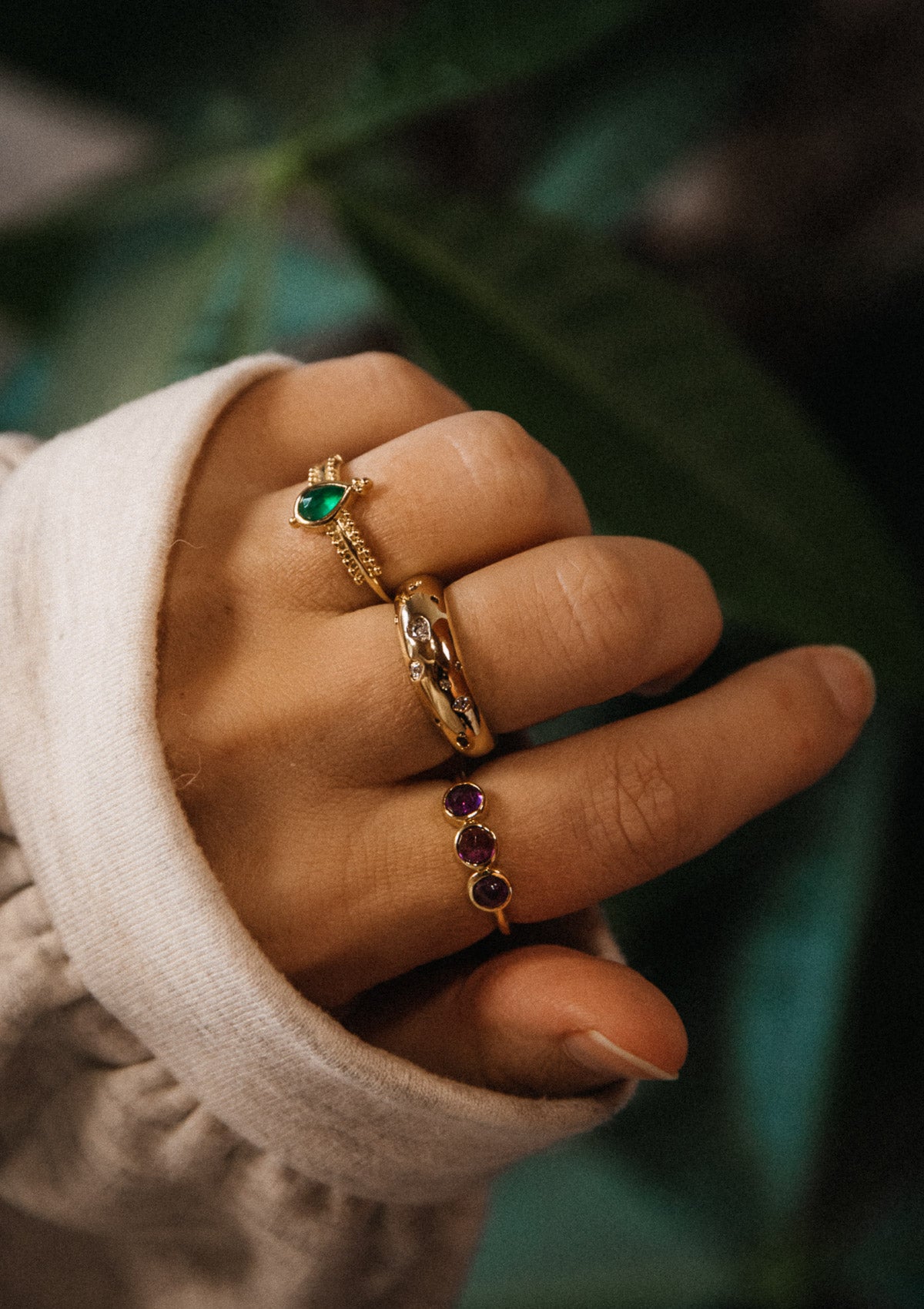 Bague Agate Verte - En Équilibre