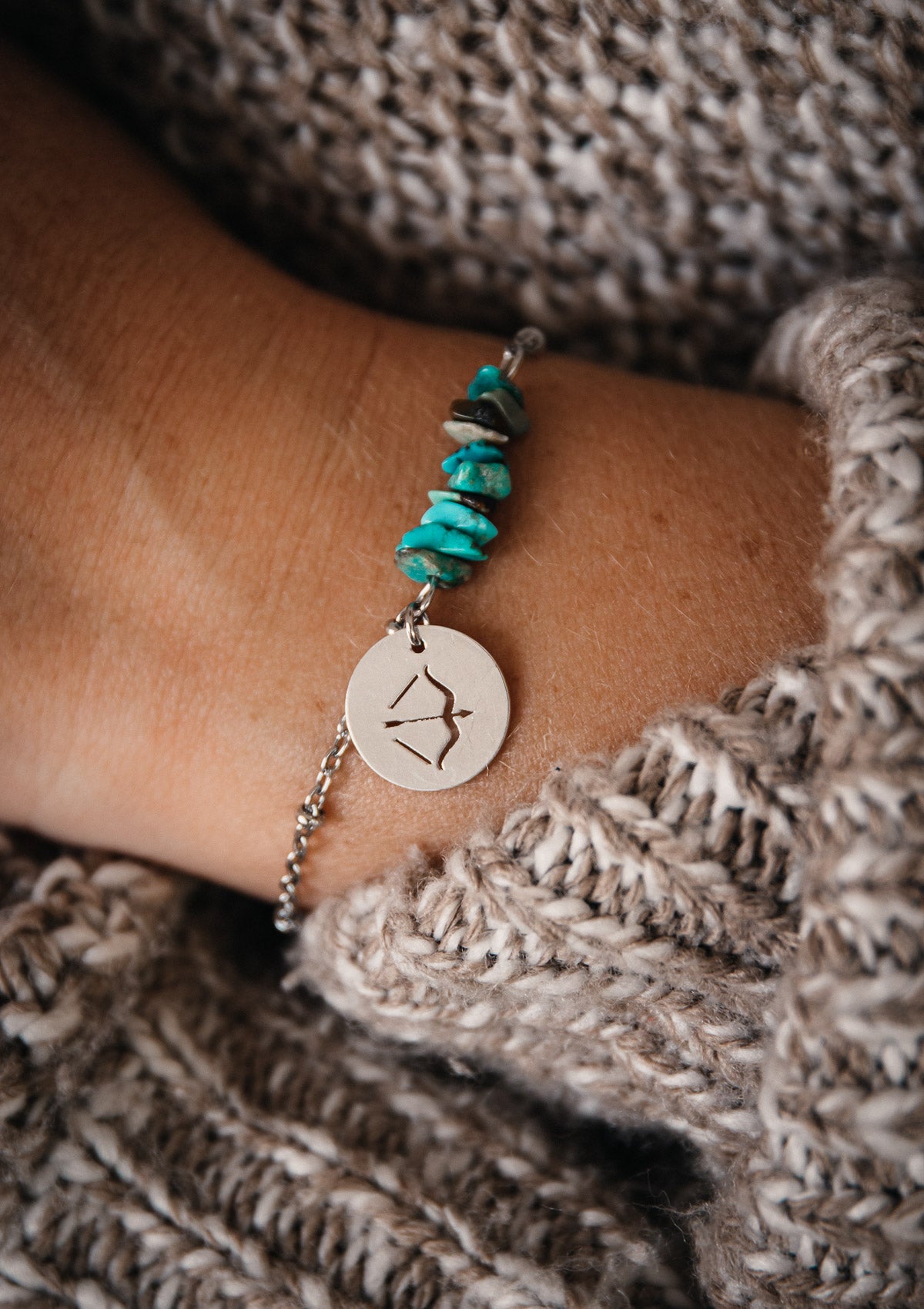 Bracelet Astro et Pierre de Naissance - Sagittaire Turquoise