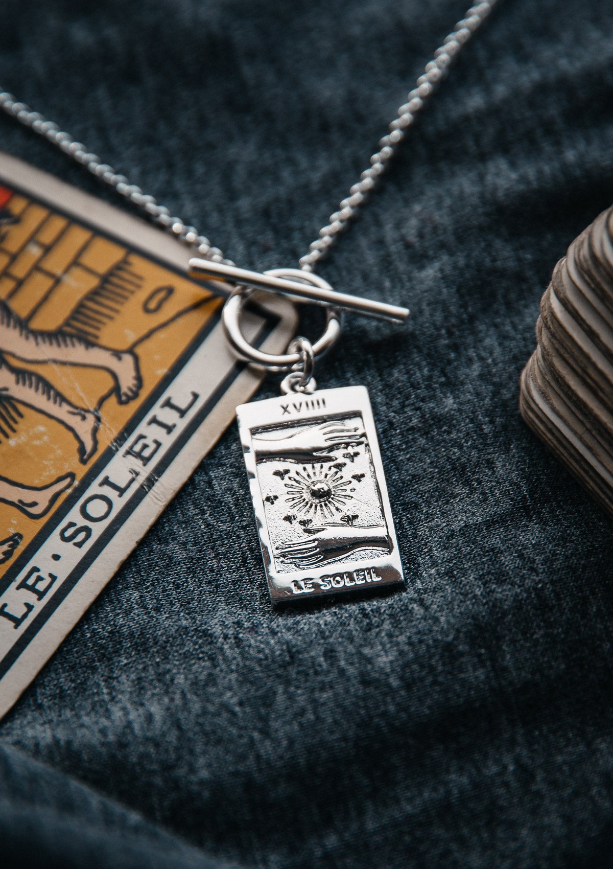 Collier Tarot - Le Soleil plaqué argent