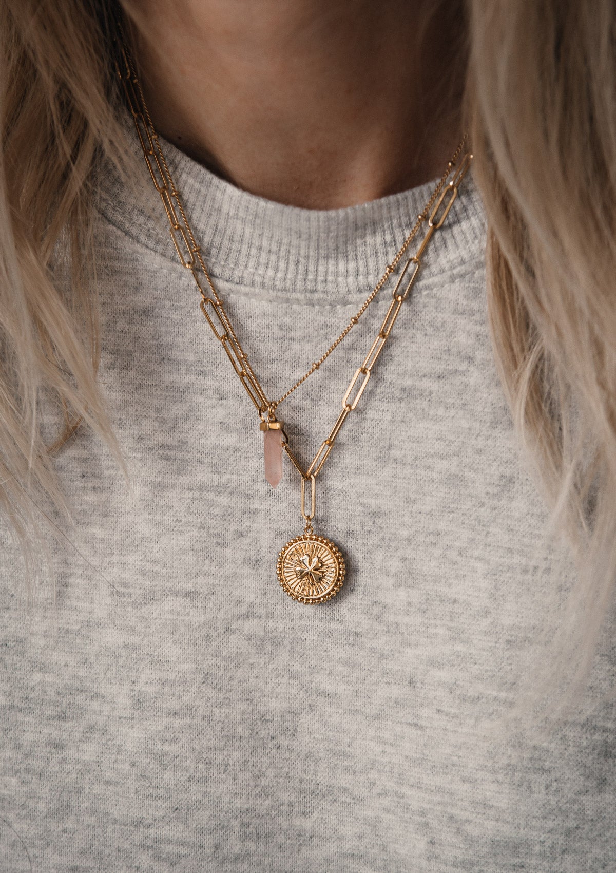 Collier médaillon Trèfle - Mon porte-bonheur