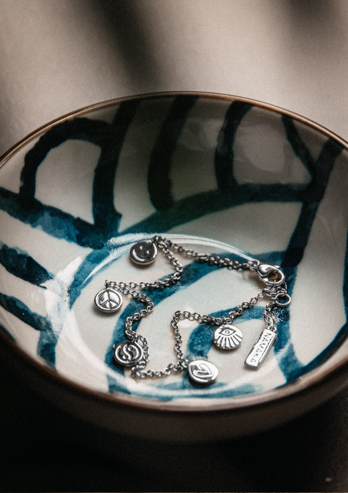 Bracelet pampilles - Peace and Love - Argent
