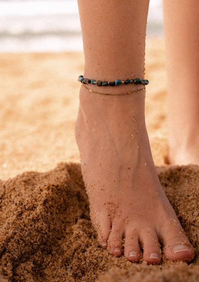 Bracelet de cheville Double Azurite - Vision Libre