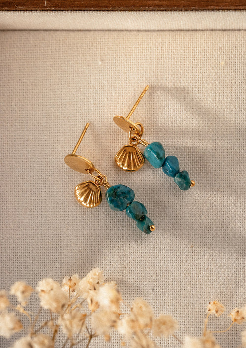 Boucles d’oreilles Azurite – Coquillage Intuitif