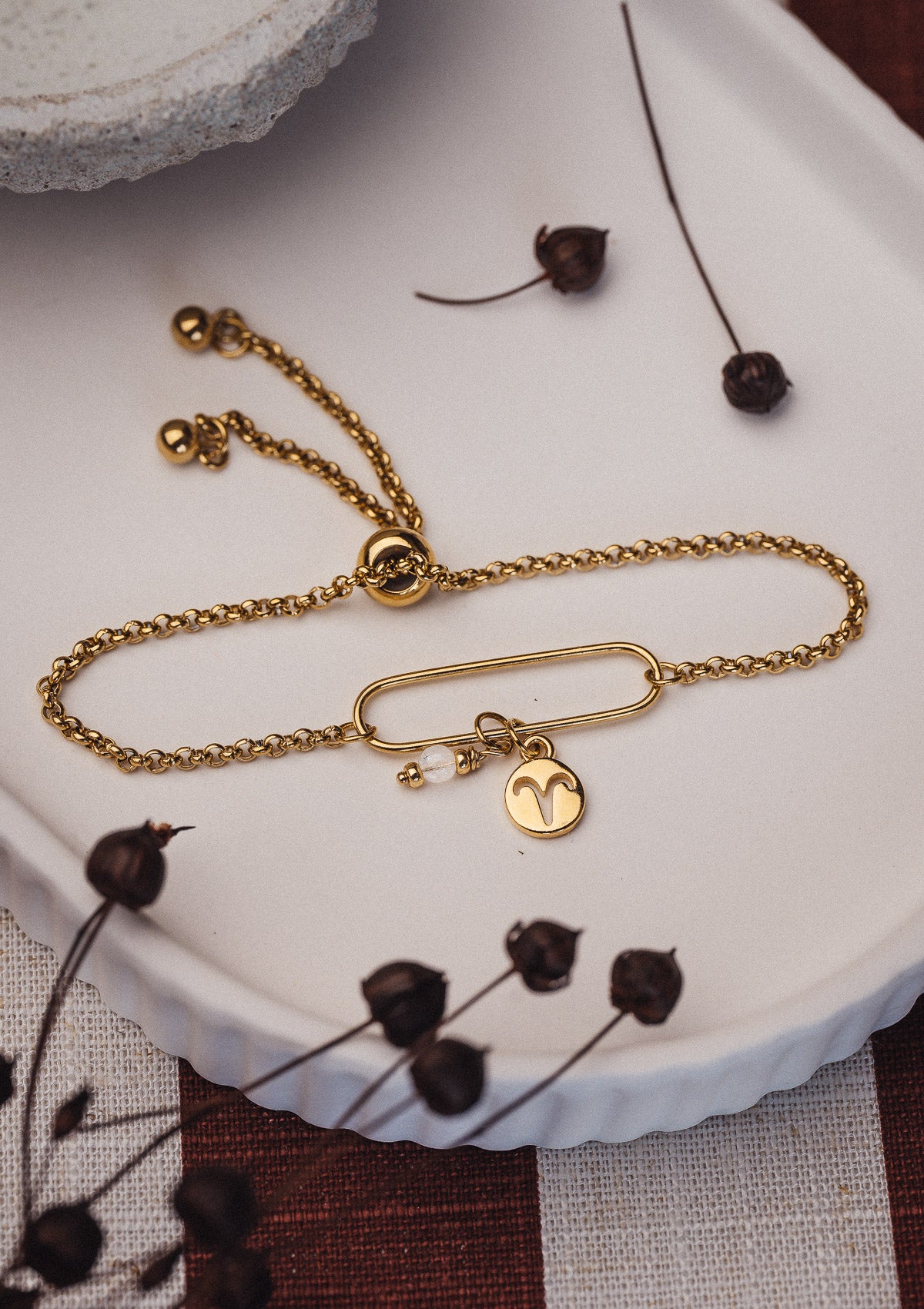 Bracelet Bélier et Cristal de Roche - Astro