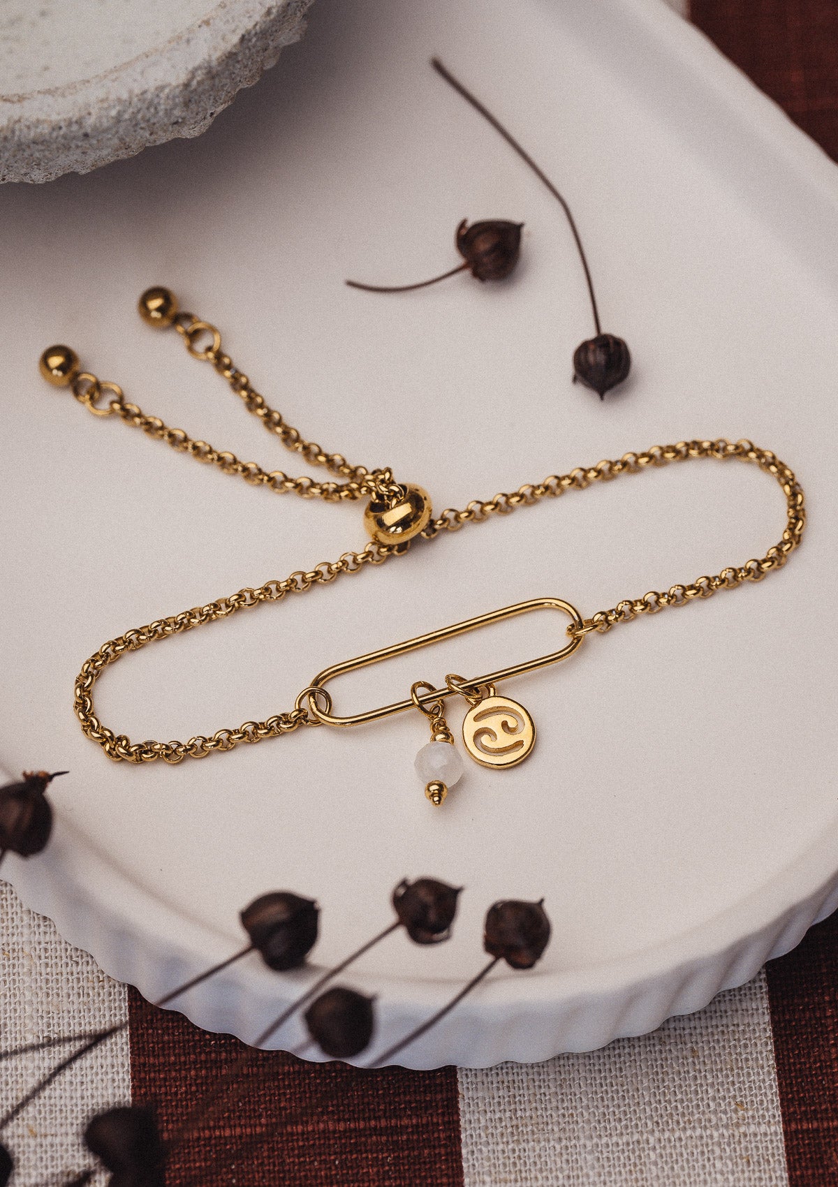 Bracelet Cancer et Pierre de Lune - Astro