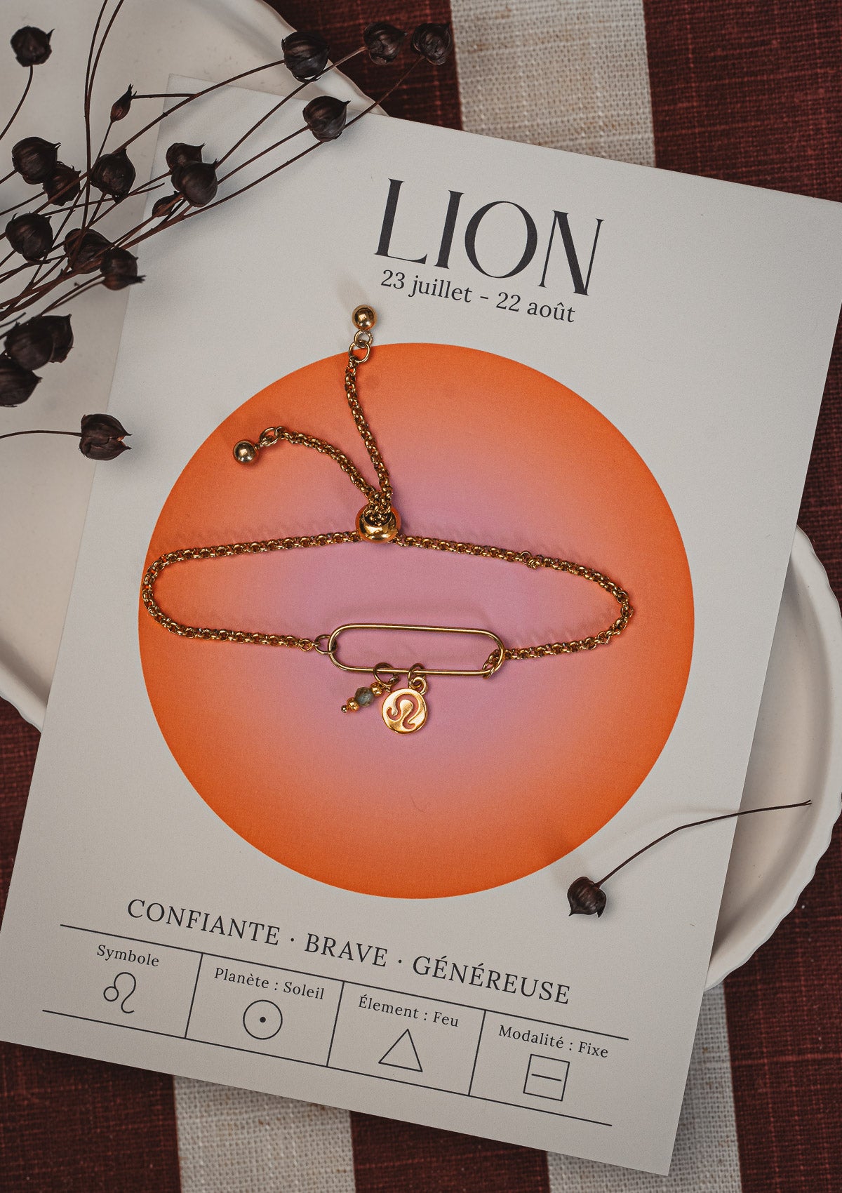 Bracelet Lion et Péridot - Astro