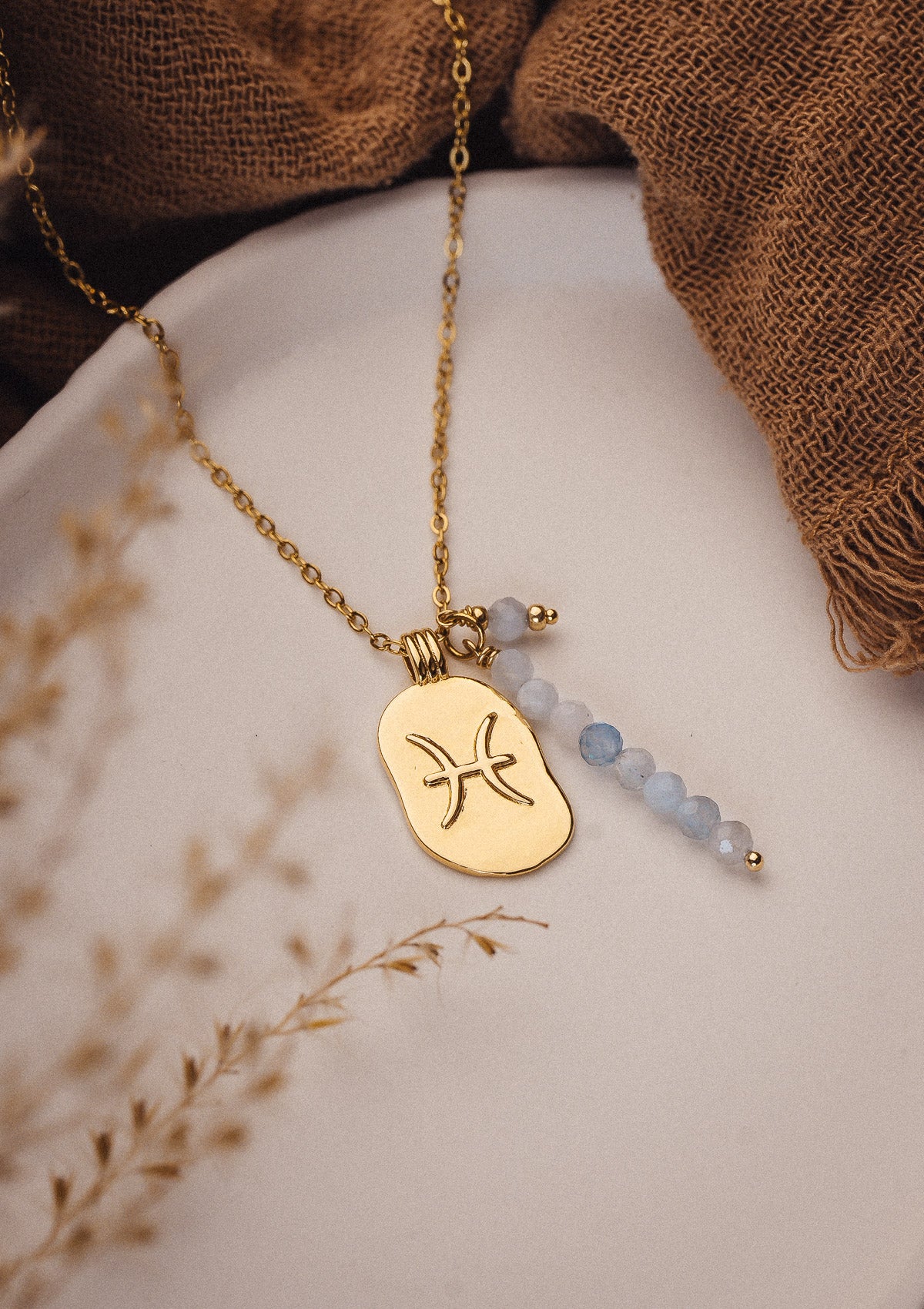 Collier Poissons et Aigue-Marine - Astro