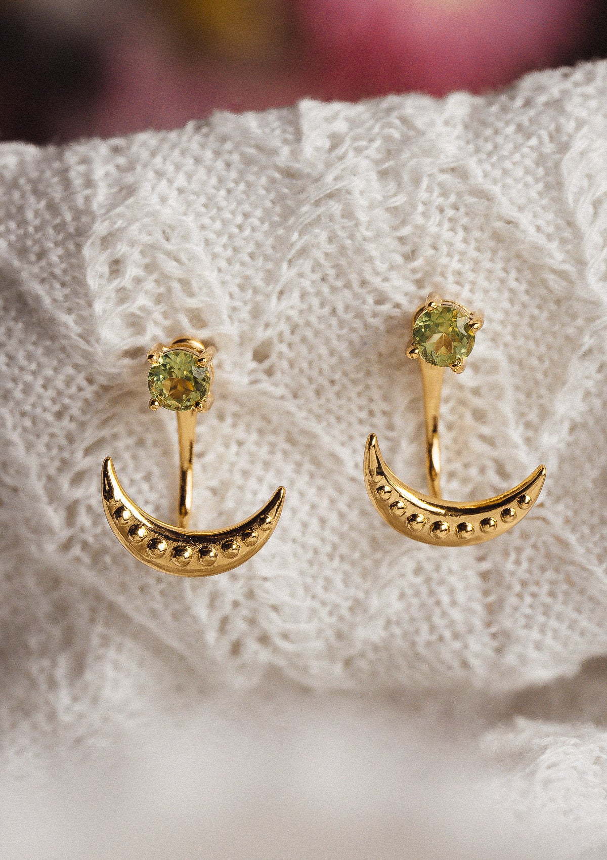Boucles d'oreilles Péridot - Lune Verte