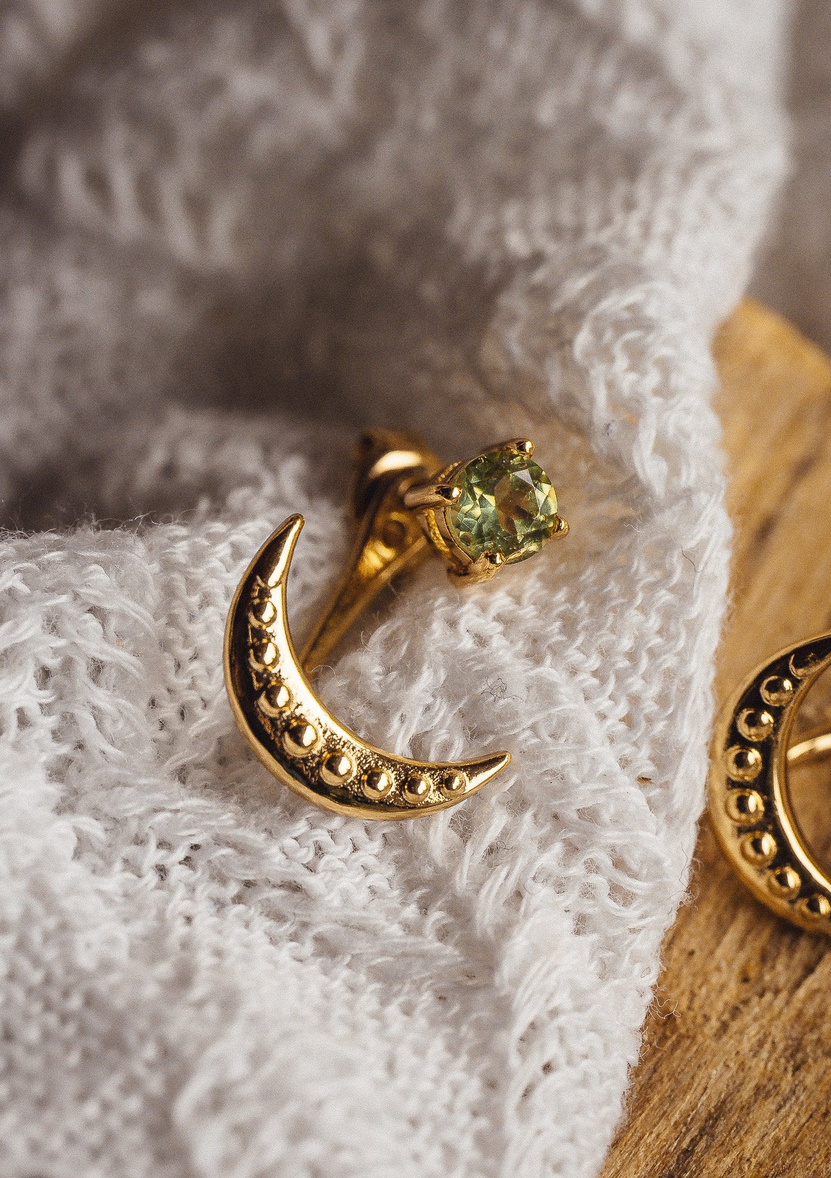 Boucles d'oreilles Péridot - Lune Verte