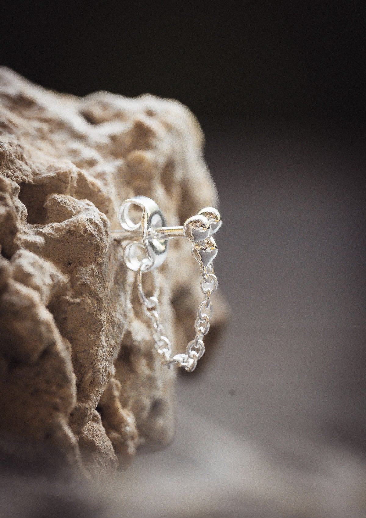 Boucle d'oreille chaînette - Billes (à l’unité)