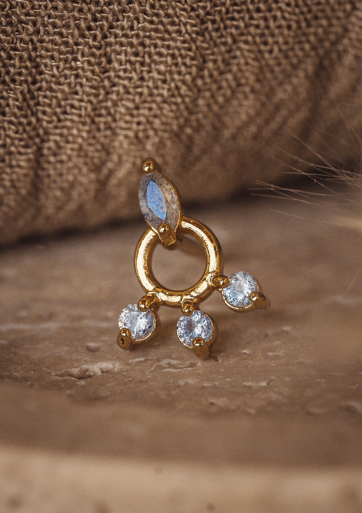 Boucle d’Oreille Labradorite - Reflet Mystique (Vendue à l'unité)
