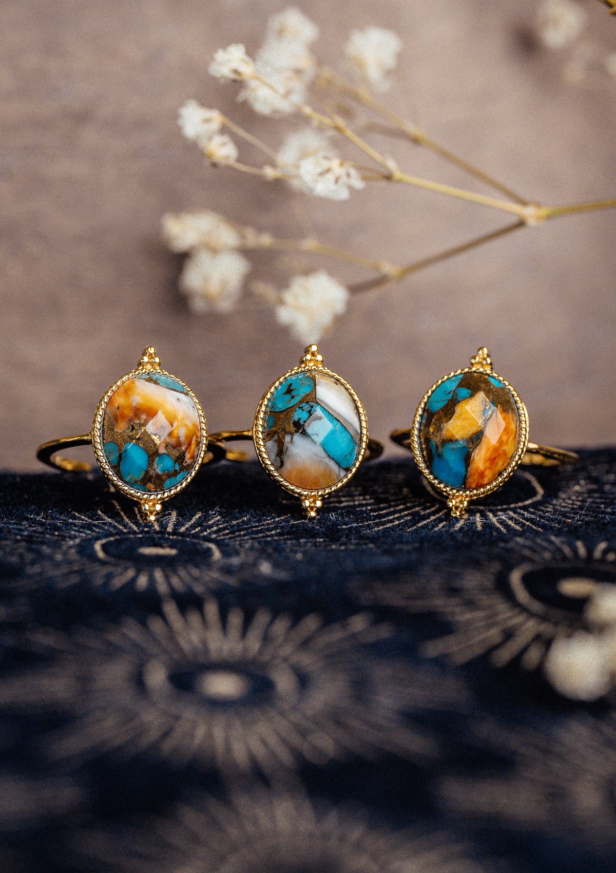 Bague Nacre Cuivre Turquoise – Oyster copper turquoise 
