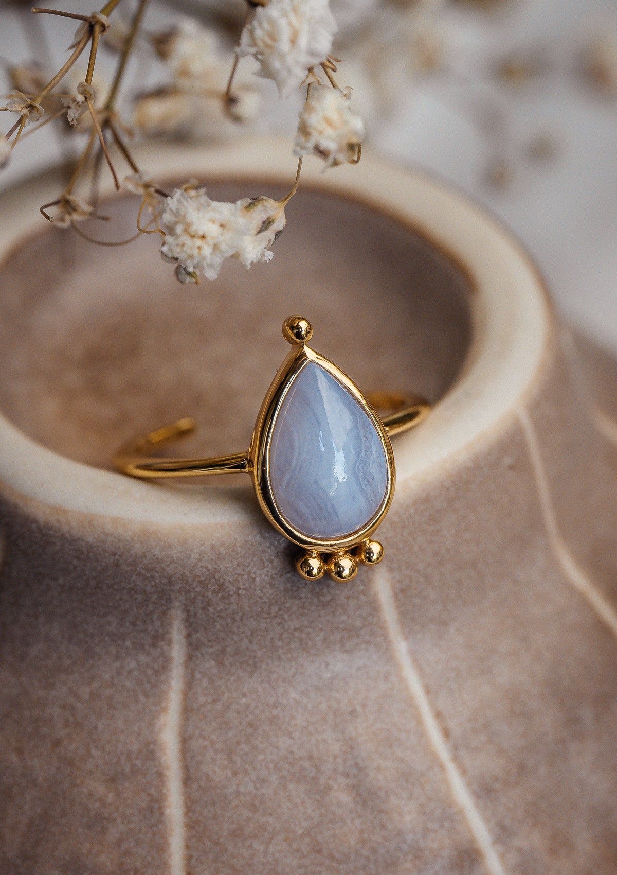 Bague Calcédoine Bleue - Voix Intérieure