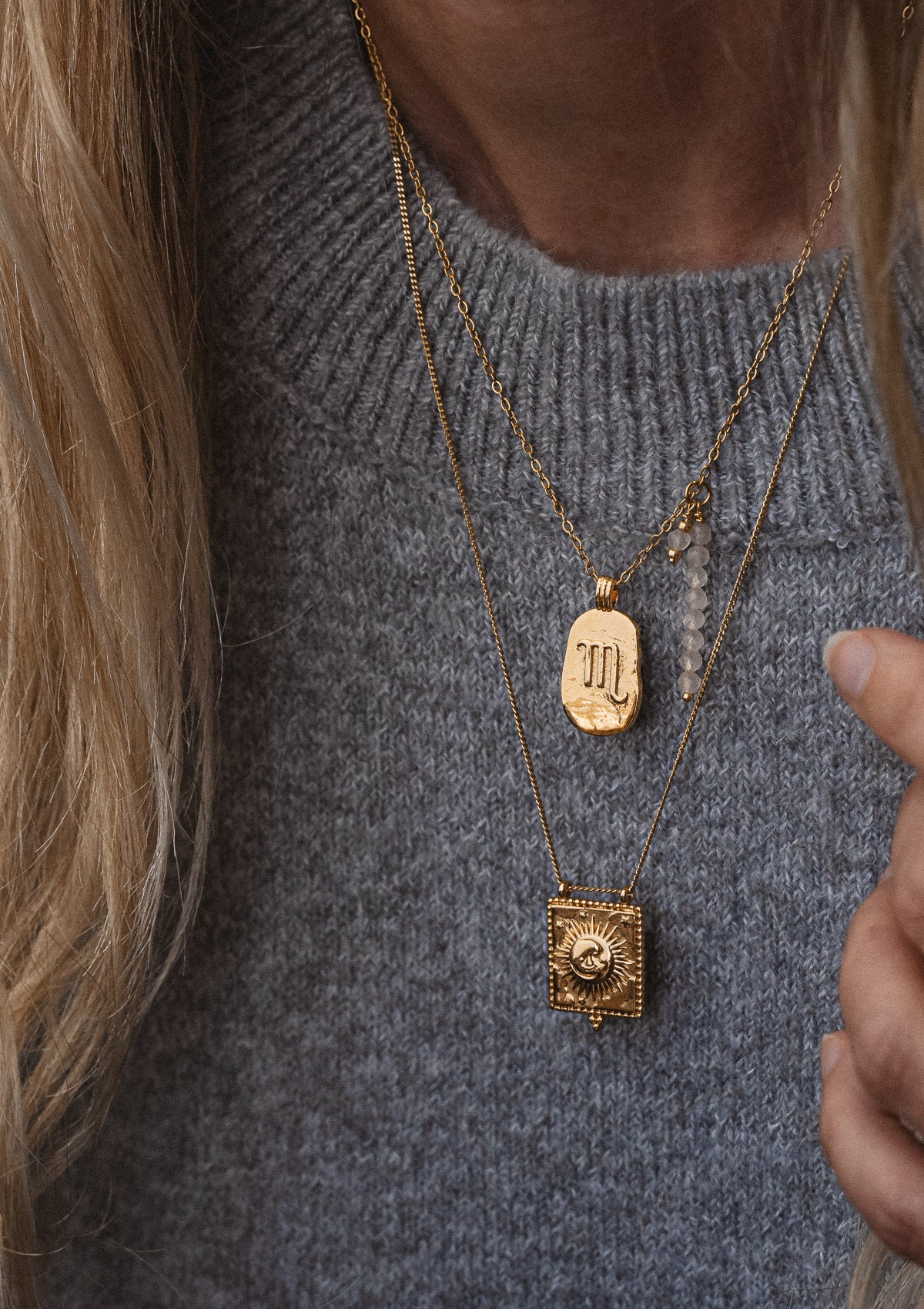 Collier Scorpion et Quartz Rose - Astro